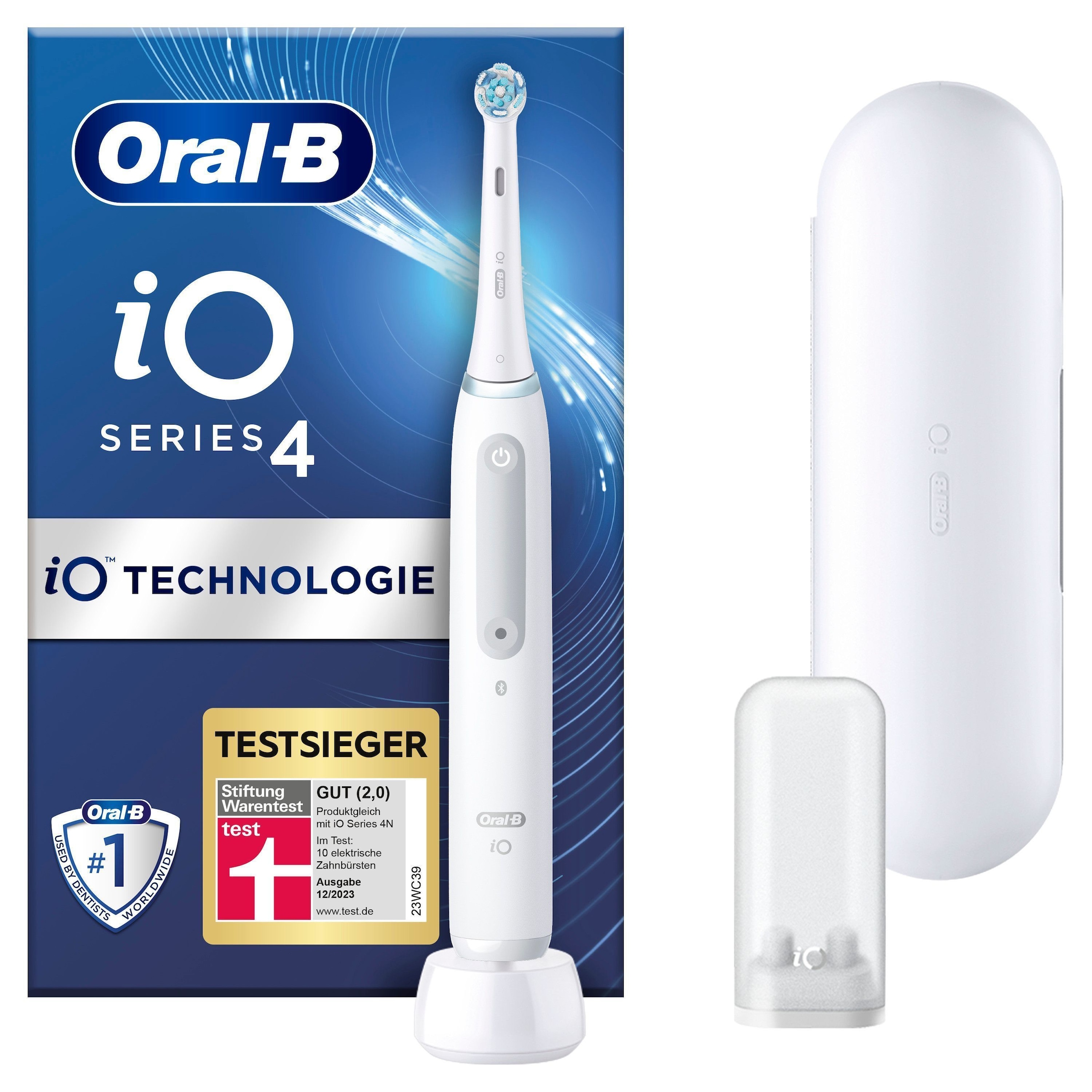 Oral-B Elektrische Zahnbürste »iO 4«, 1 St. Aufsteckbürsten, mit Magnet-Technologie, 4 Putzmodi, Reiseetui