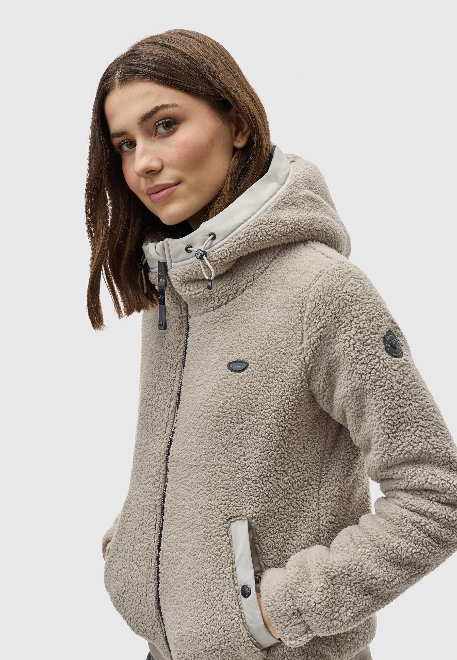 Ragwear Outdoorjacke »Cousy Short«, mit Kapuze, flauschige Übergangsjacke mit Teddyfell und Kapuze
