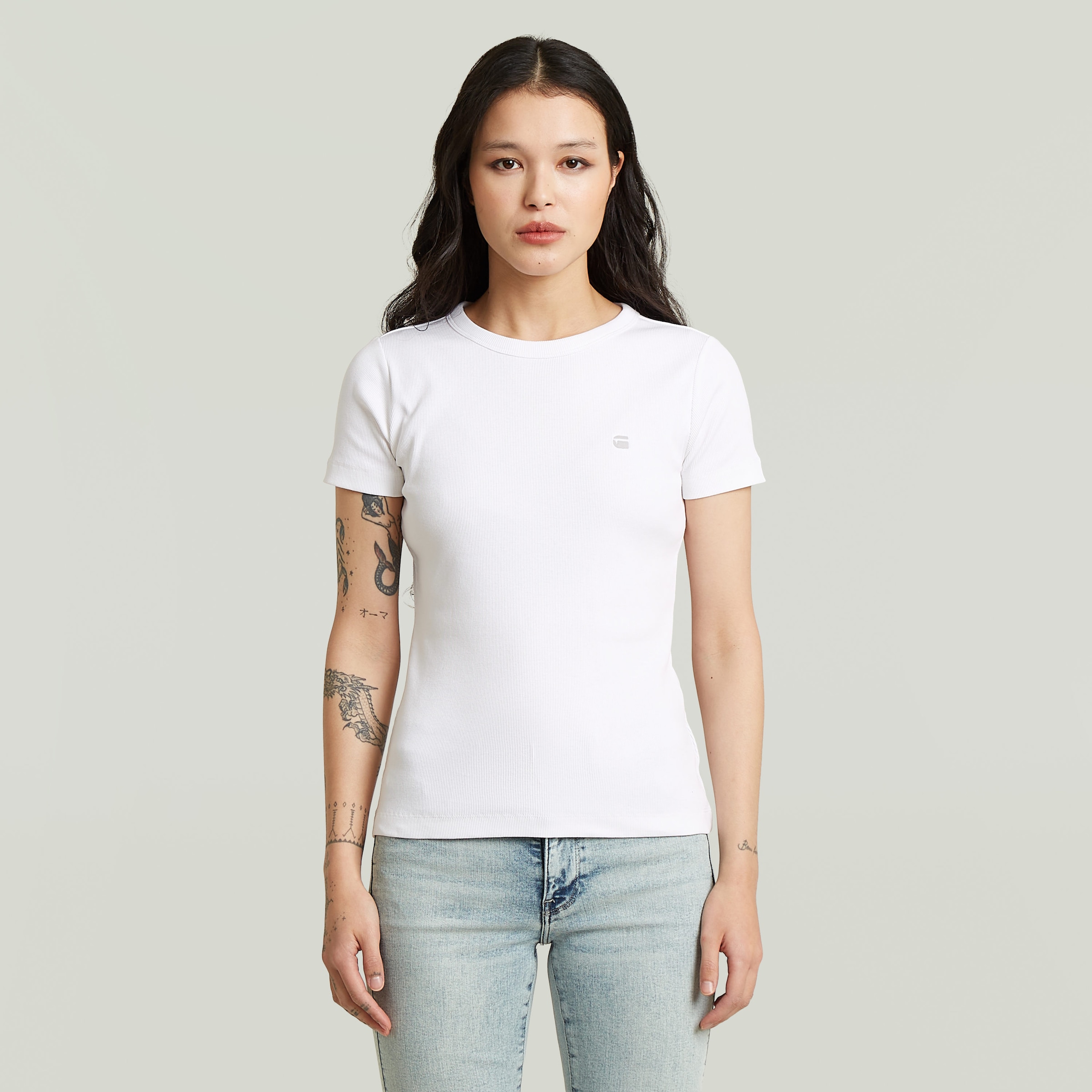 G-STAR T-Shirt "Slim Rib Wmn" in Rundhalsform günstig online kaufen