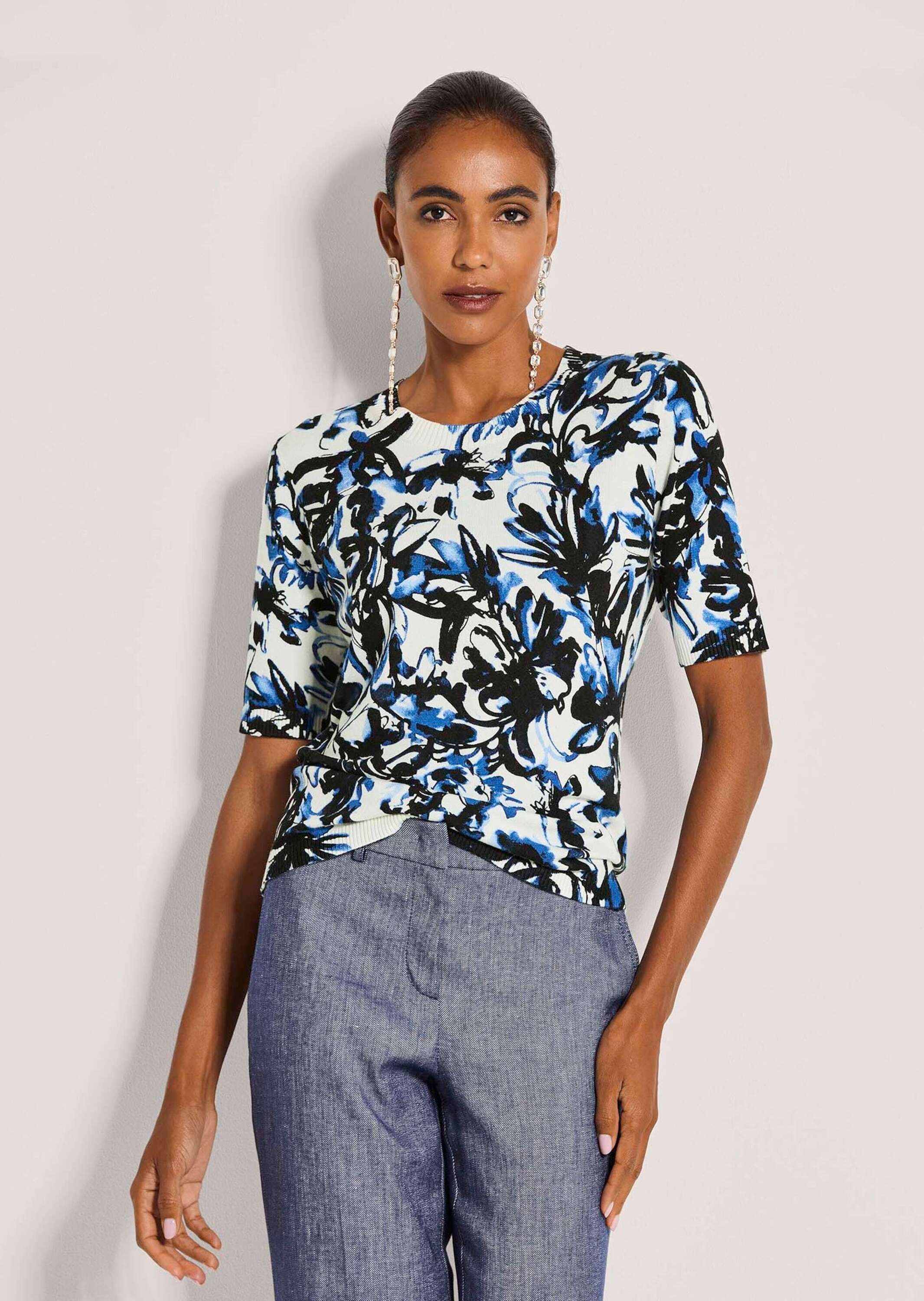 Thumbnail - MADELEINE Longpullover "Strickpullover Glattstrickpullover mit Unikat-Print" Alloverprint