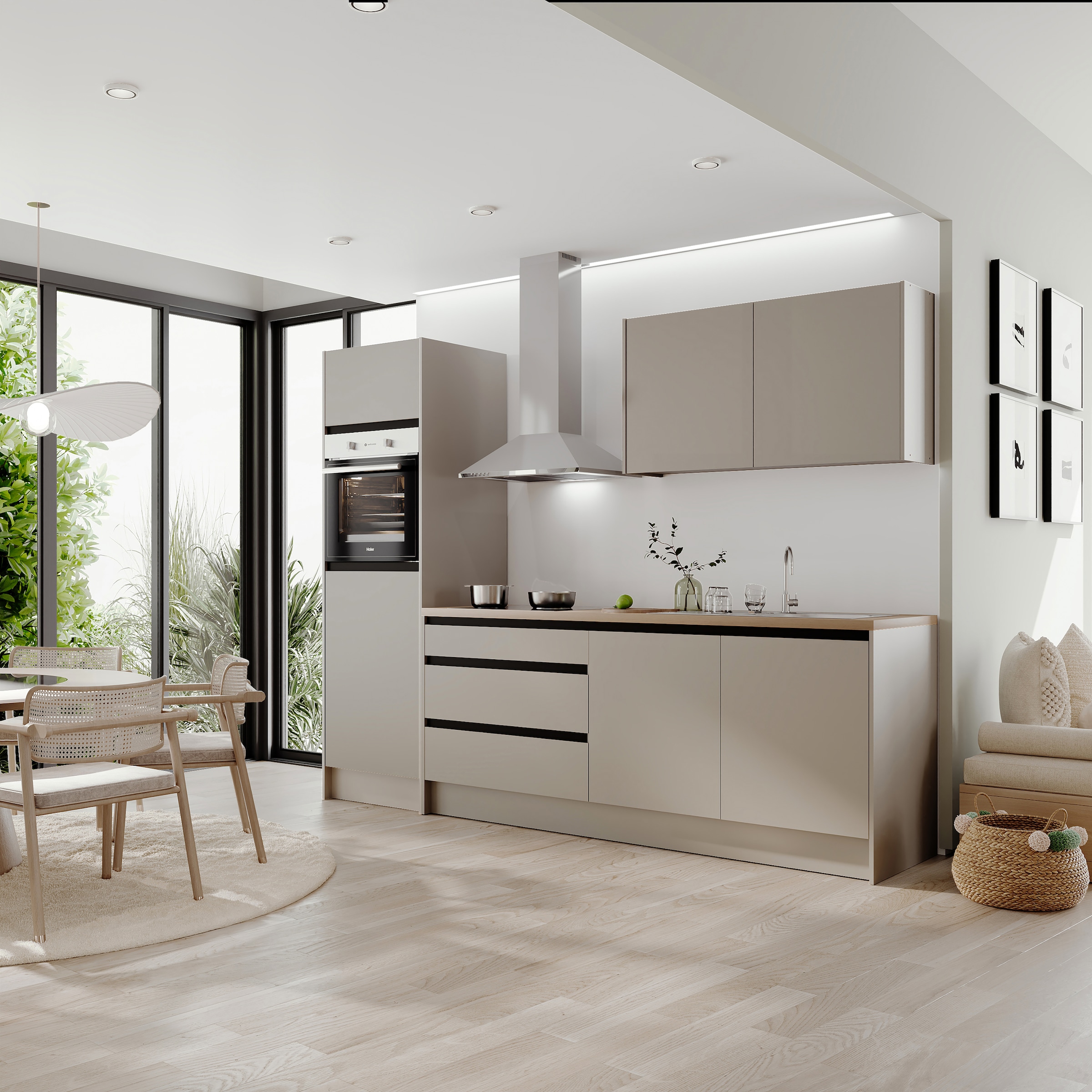 BASIC by Balculina Küchenzeile »Isis B/T/H 273x60x210 cm« Breite 273 cm, wahlweise mit E-Geräten und Induktionskochfeld