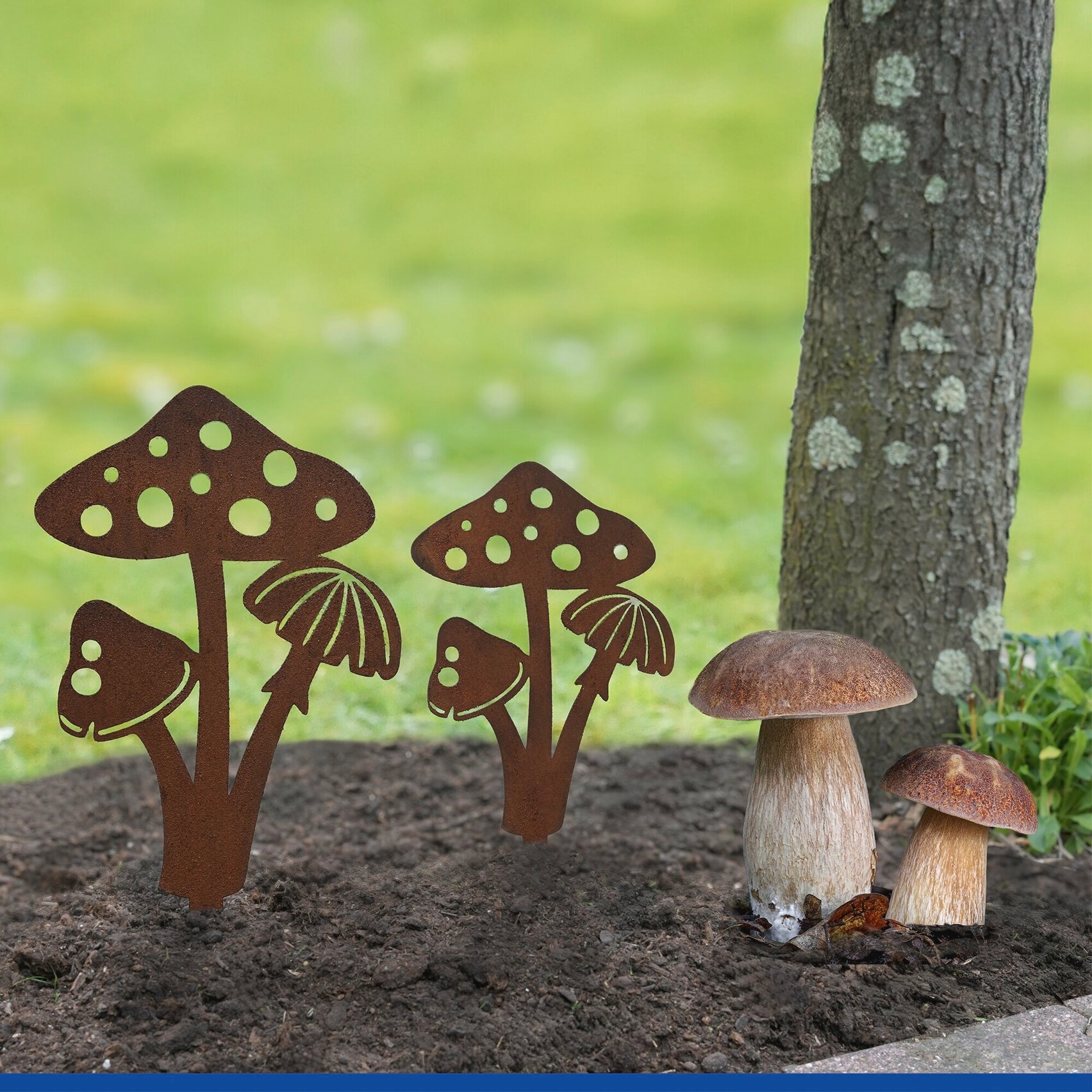 Maximex Gartenstecker »Pilz« Gartendekoration, wetterbeständig, Edelrost-Effekt mit feiner Patina