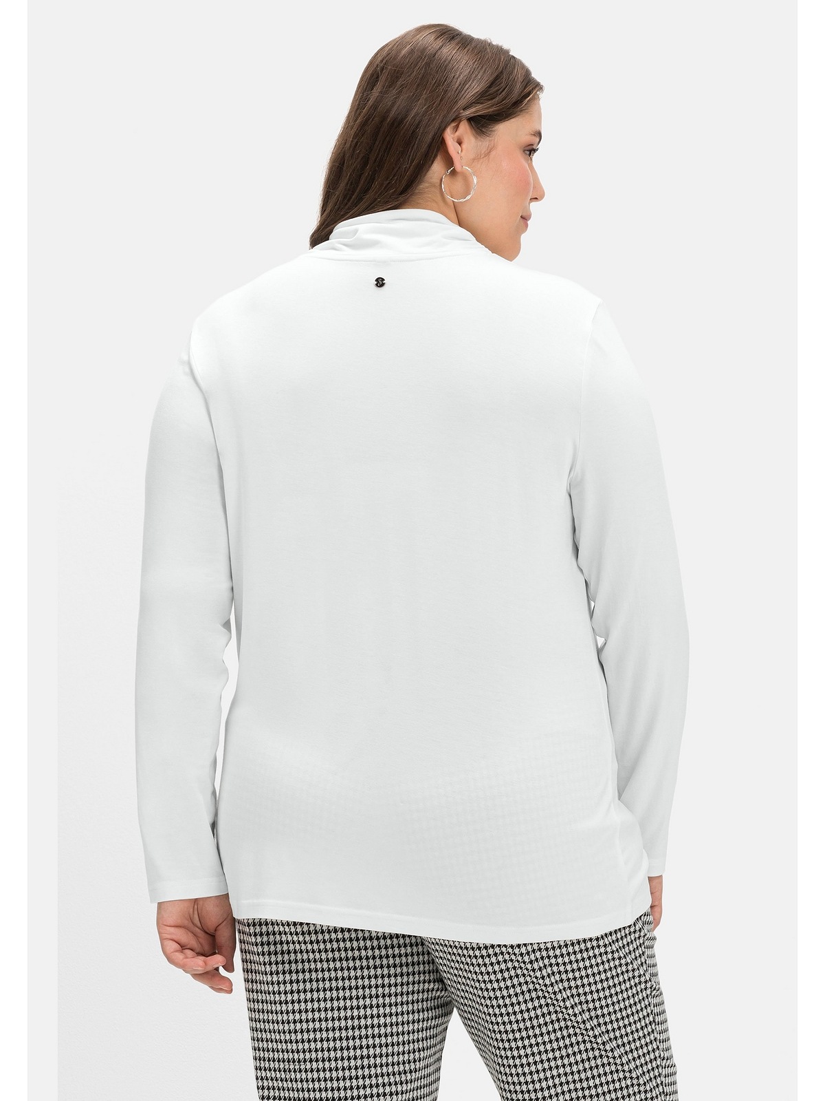 Sheego Langarmshirt »Große Größen«, mit angekräuseltem Stehkragen für  bestellen | BAUR