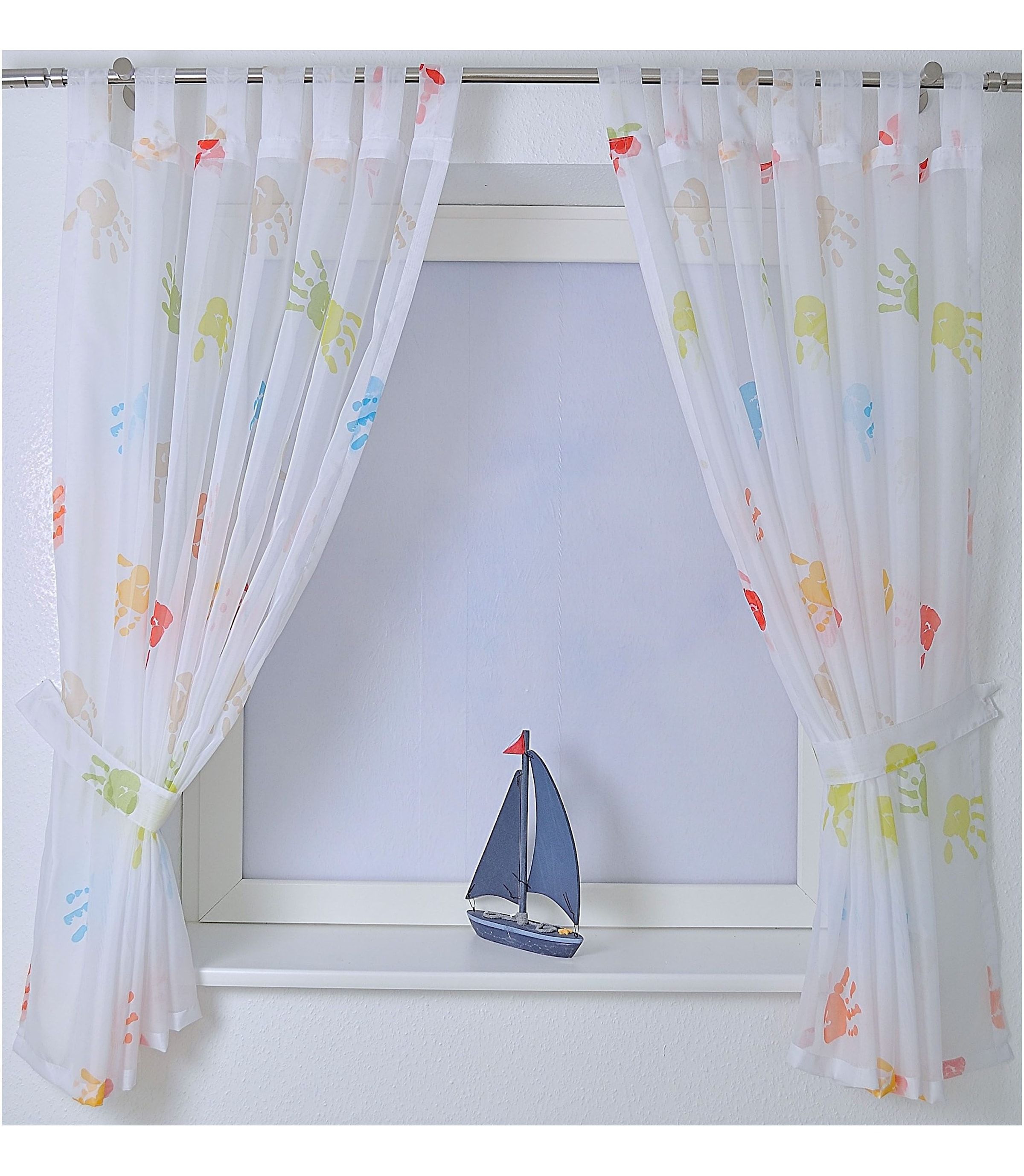 Kutti Gardine "Hände" Schlaufen 1 Stk. tlg. mit einem Raffhalter, Kindergar günstig online kaufen