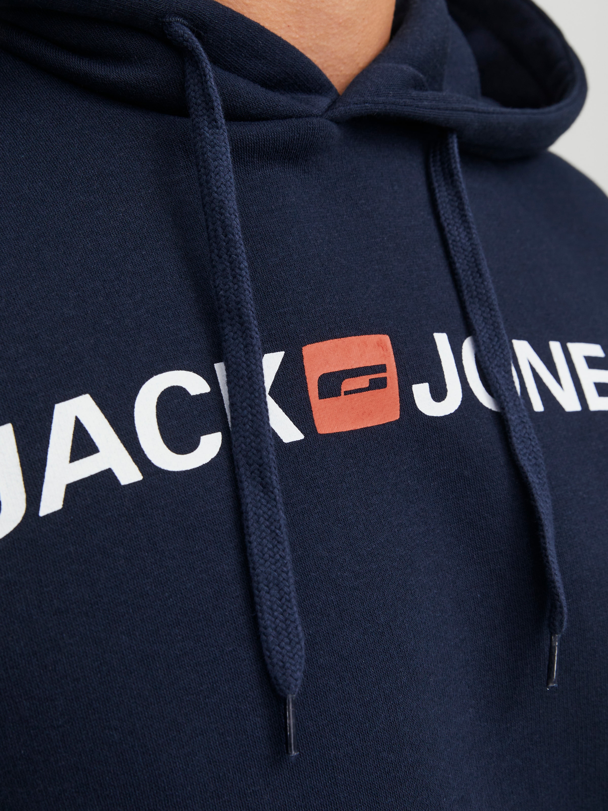 Jack & Jones Kapuzensweatshirt »JJECORP Hoodie mit Logo und hohem Tragekomfort«, bedruckt, casual, regular fit, Baumwollmischung, Rundhals
