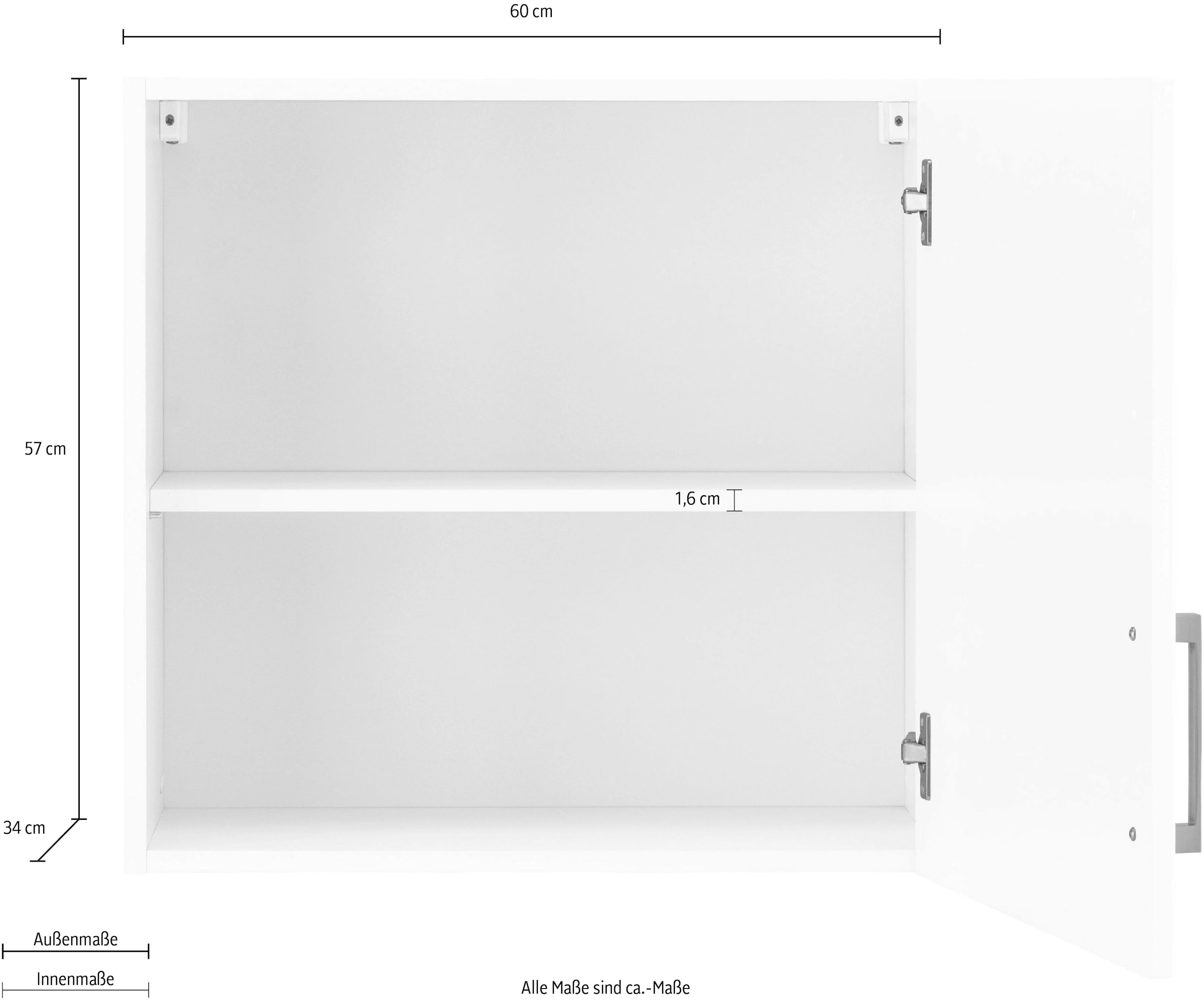 KOCHSTATION Hängeschrank »KS-Tinnum«, 60 cm breit, MDF-Fronten, Metallgriff
