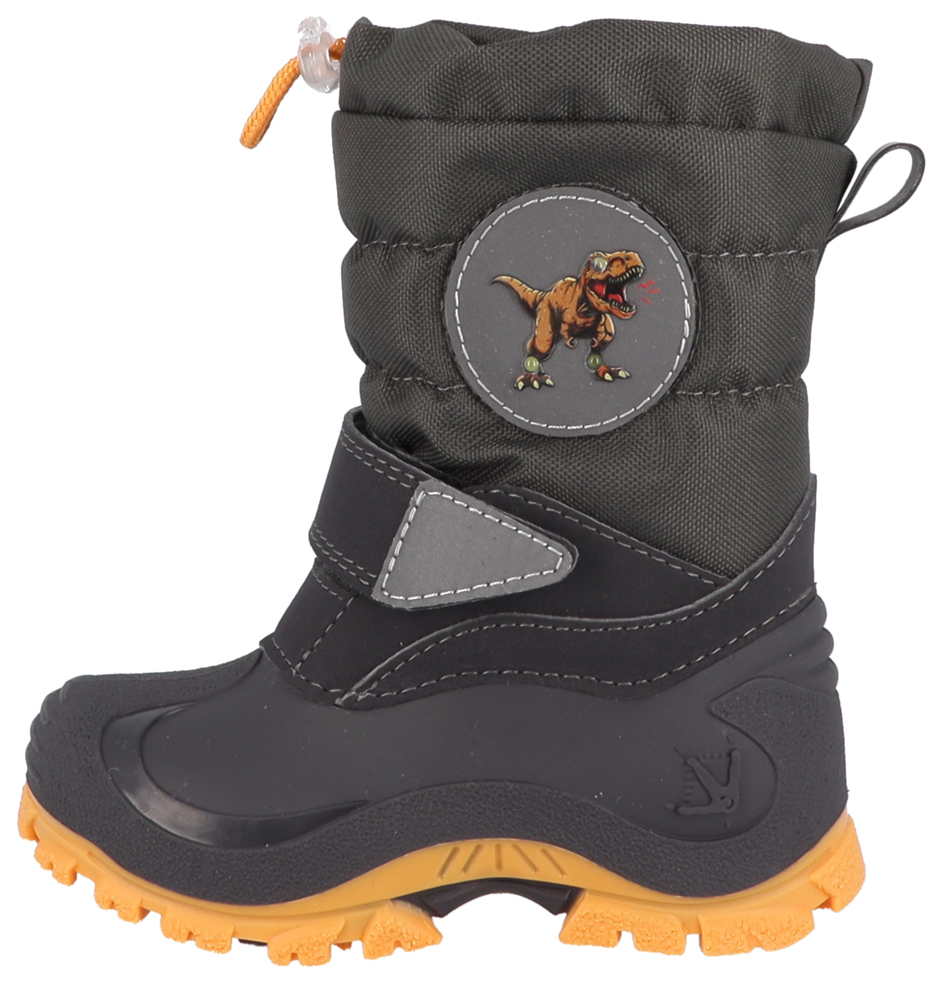 Lurchi Snowboots "Flax, Blinkschuh" Winterstiefel mit Dino-Aufnäher, Größenschablone zum Download