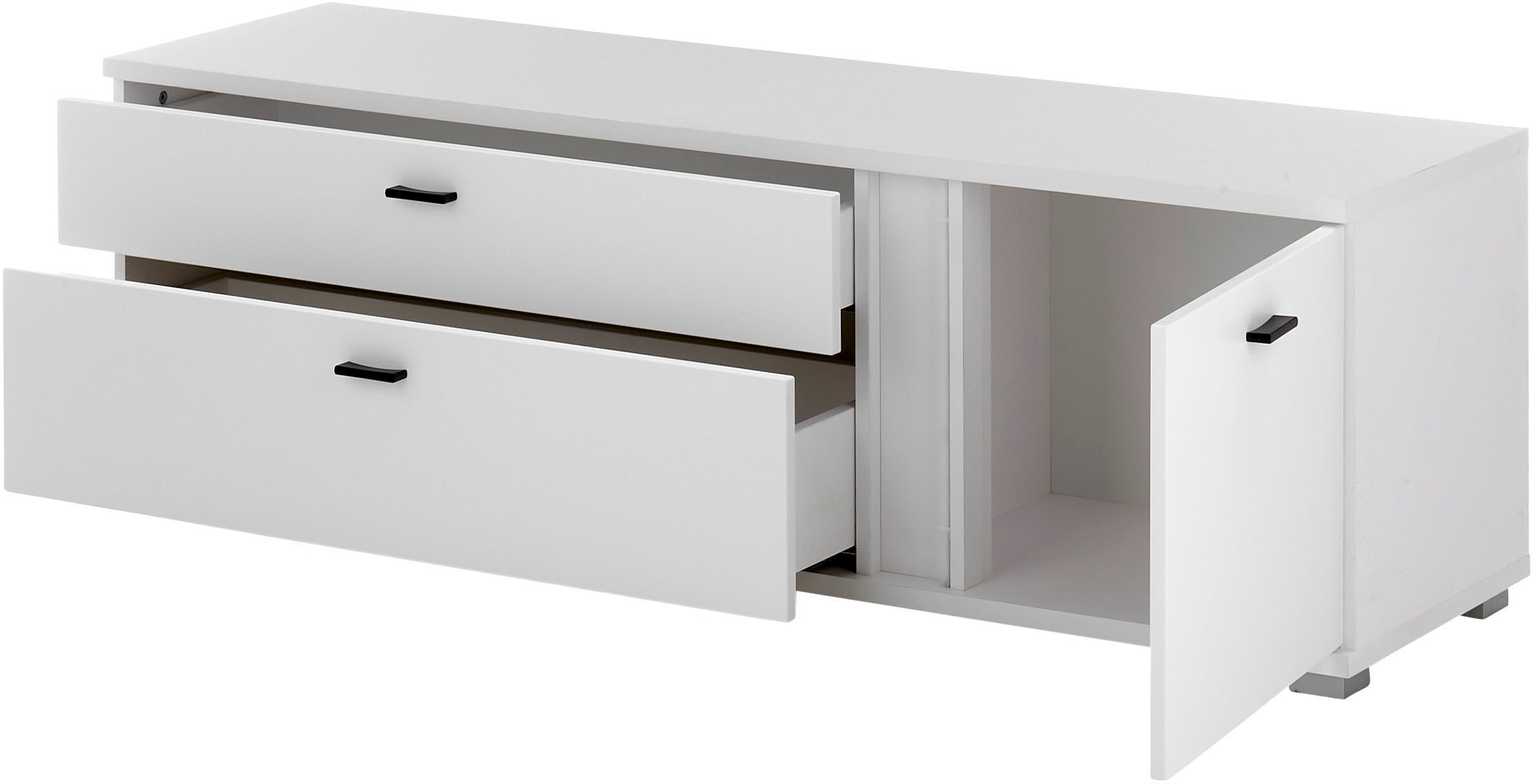 INOSIGN Lowboard »LONG ISLAND«, (1 St.), in moderner Trendfarbe,inklusive senkrechter Beleuchtung,Breite 150 cm