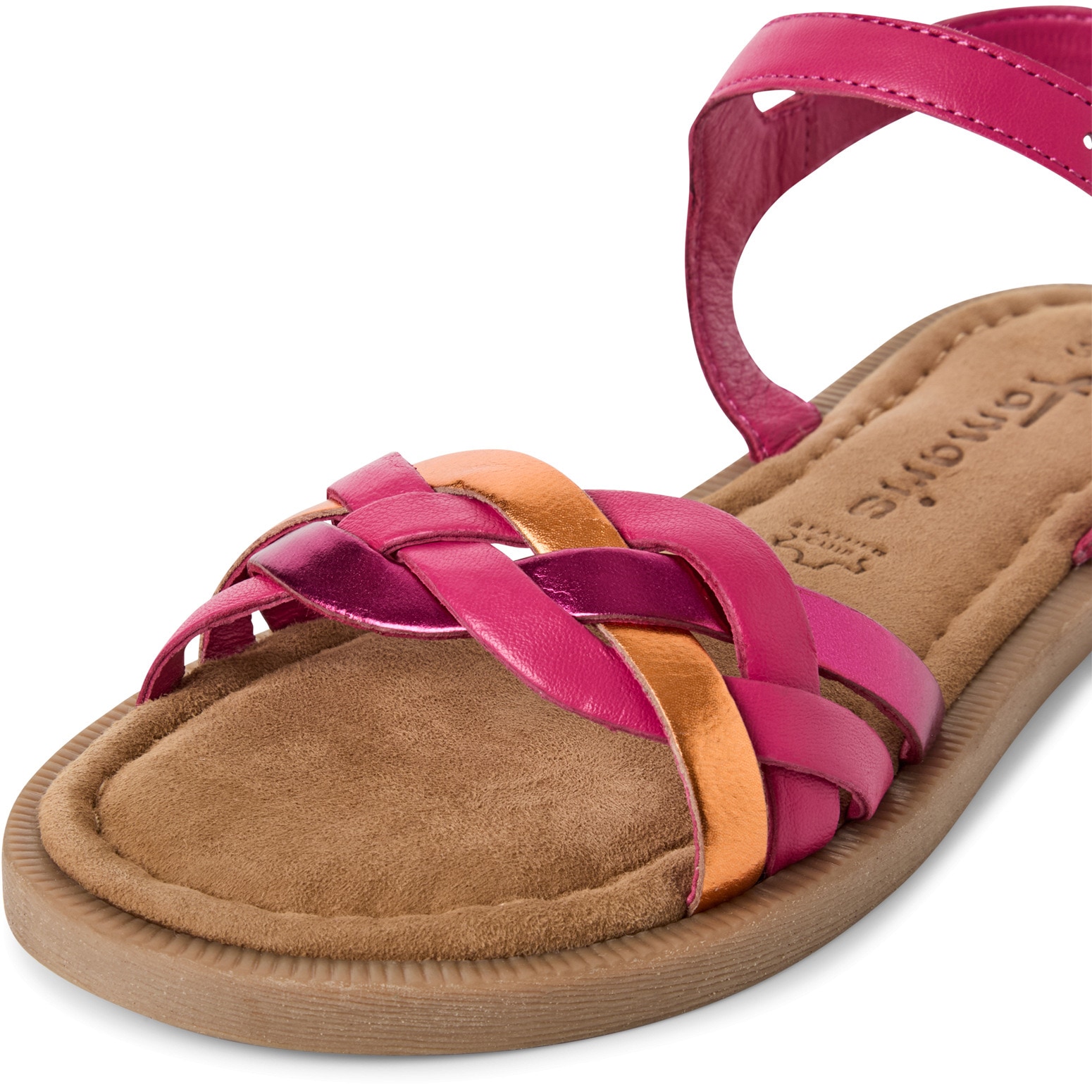 Tamaris Riemchensandale, Sandalette, Sommerschuh mit Riemchen in Flechtoptik