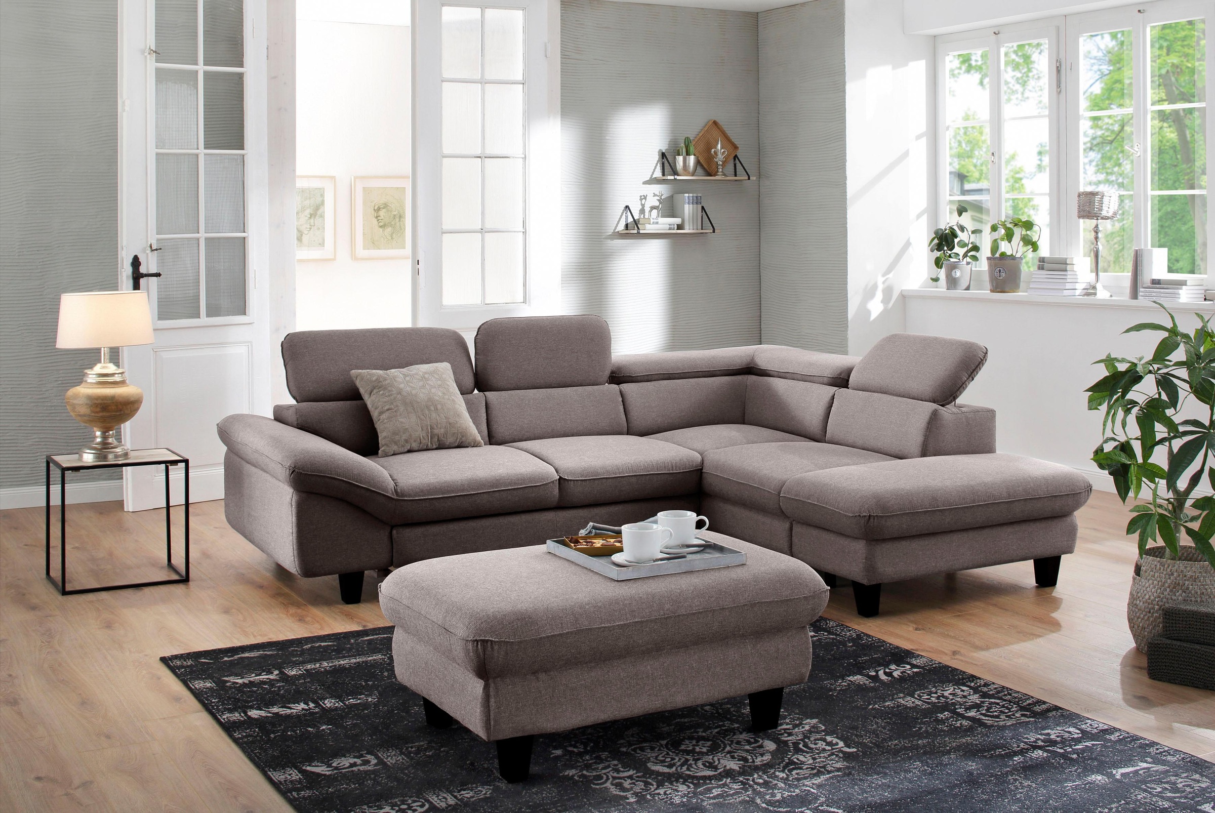 Home affaire Ecksofa »Pilot L-Form«, mit Kopfteilverstellung, wahlweise mit Bettfunktion & Bettkasten