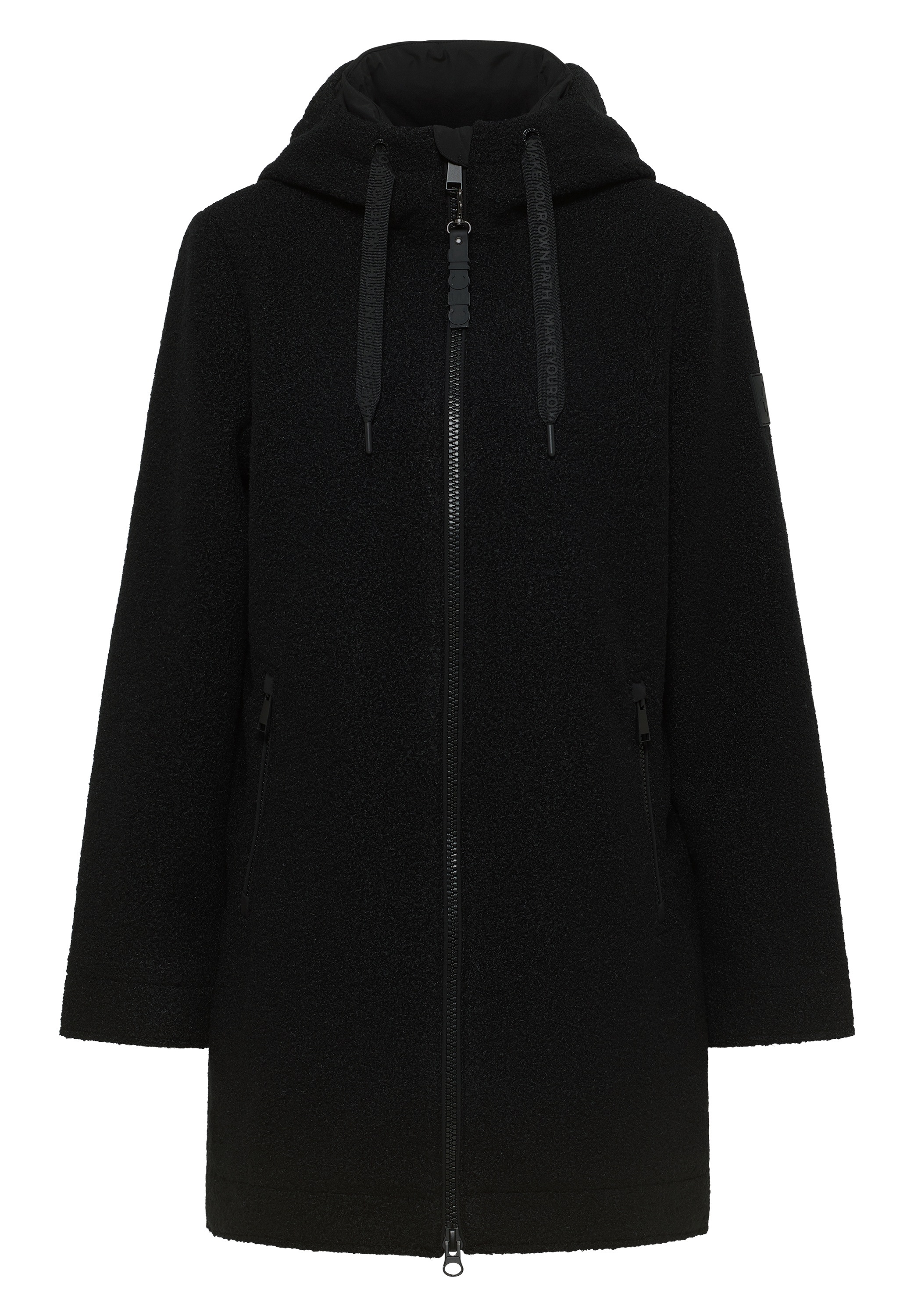 Cecil Fellimitatmantel mit Kapuze mit Tunnelzugband