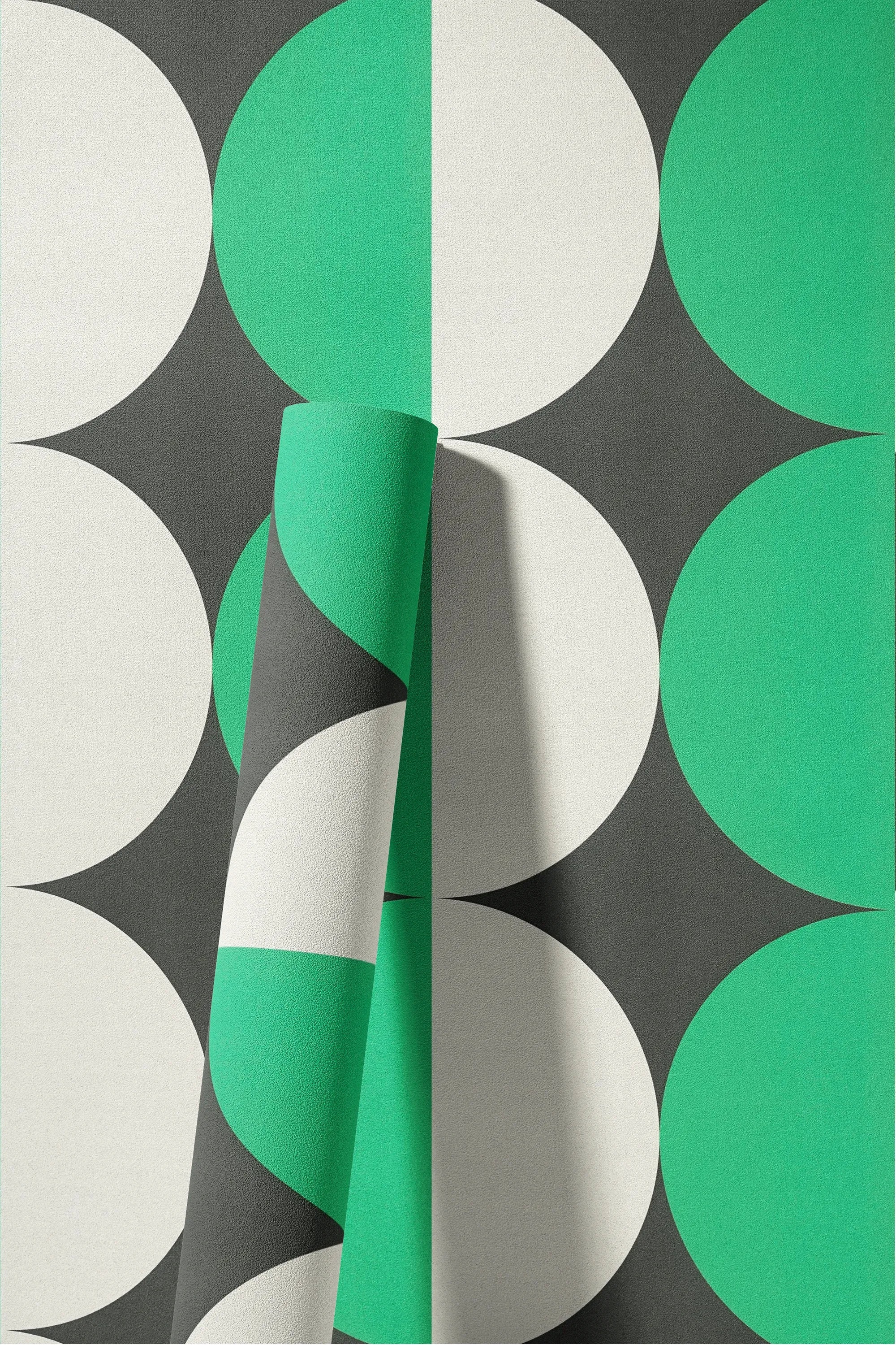 living walls Vliestapete »LIMITED – Retro Color Circles« Retro | geometrisch leicht strukturiert Große Kreise und Kontrastflächen im ausdrucksstarken Retro-Look