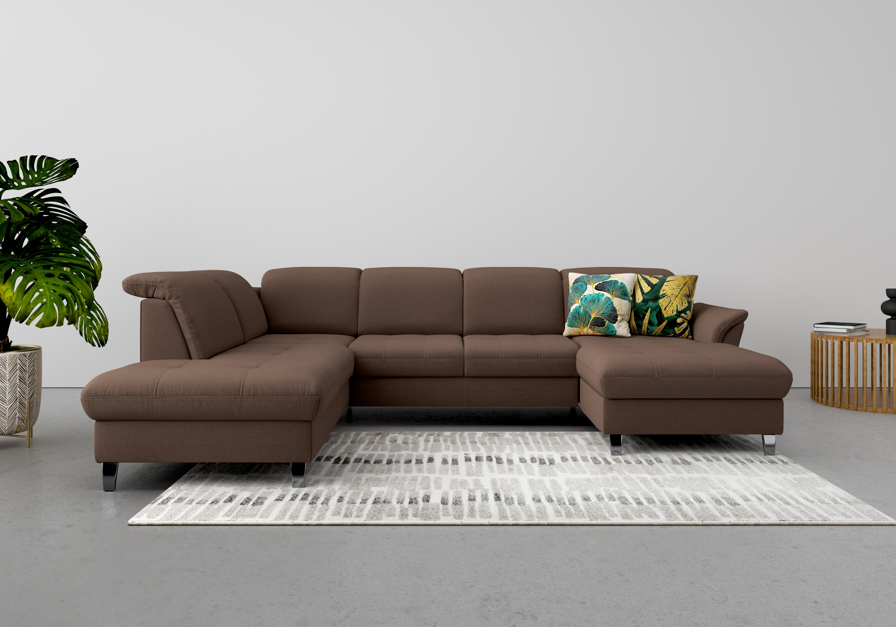 sit&more Wohnlandschaft "Maggiore U-Form" wahlweise mit Kopfteilverstellung, Schlaffunktion und Stauraum