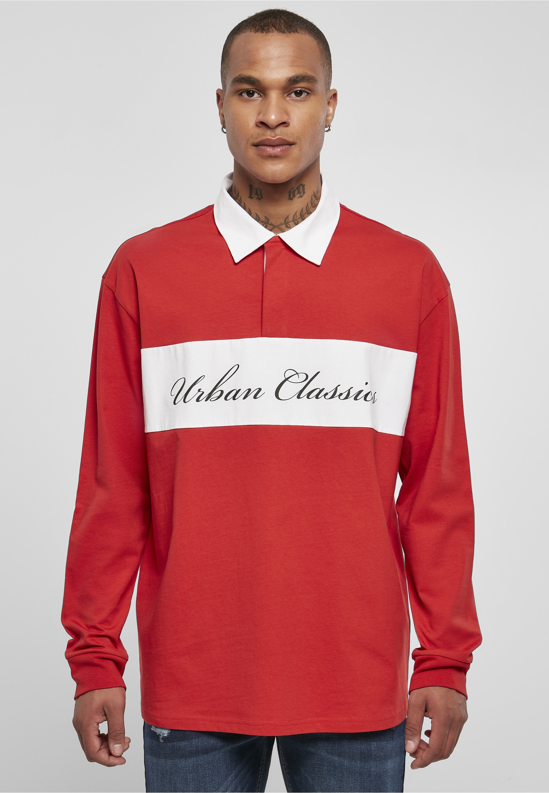 URBAN CLASSICS Longsleeve »Urban Classics Herren Oversized Rugby Longsleeve« 1 Stk.