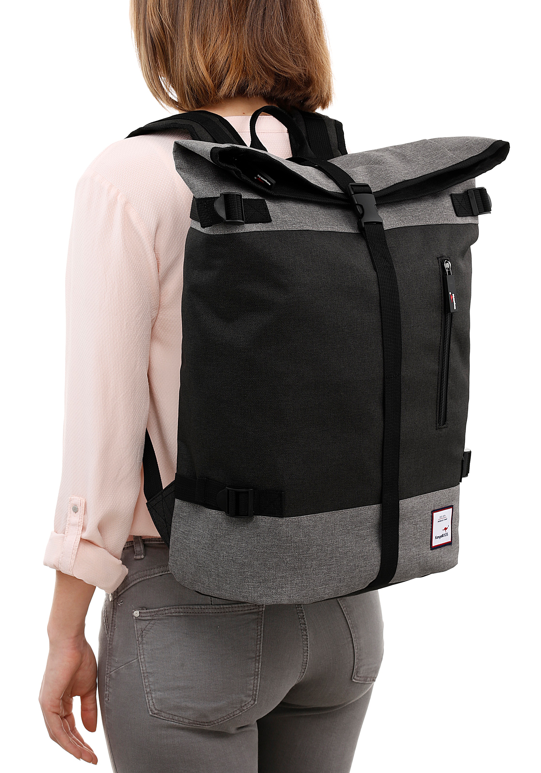 KangaROOS Cityrucksack mit modischem Roll Top