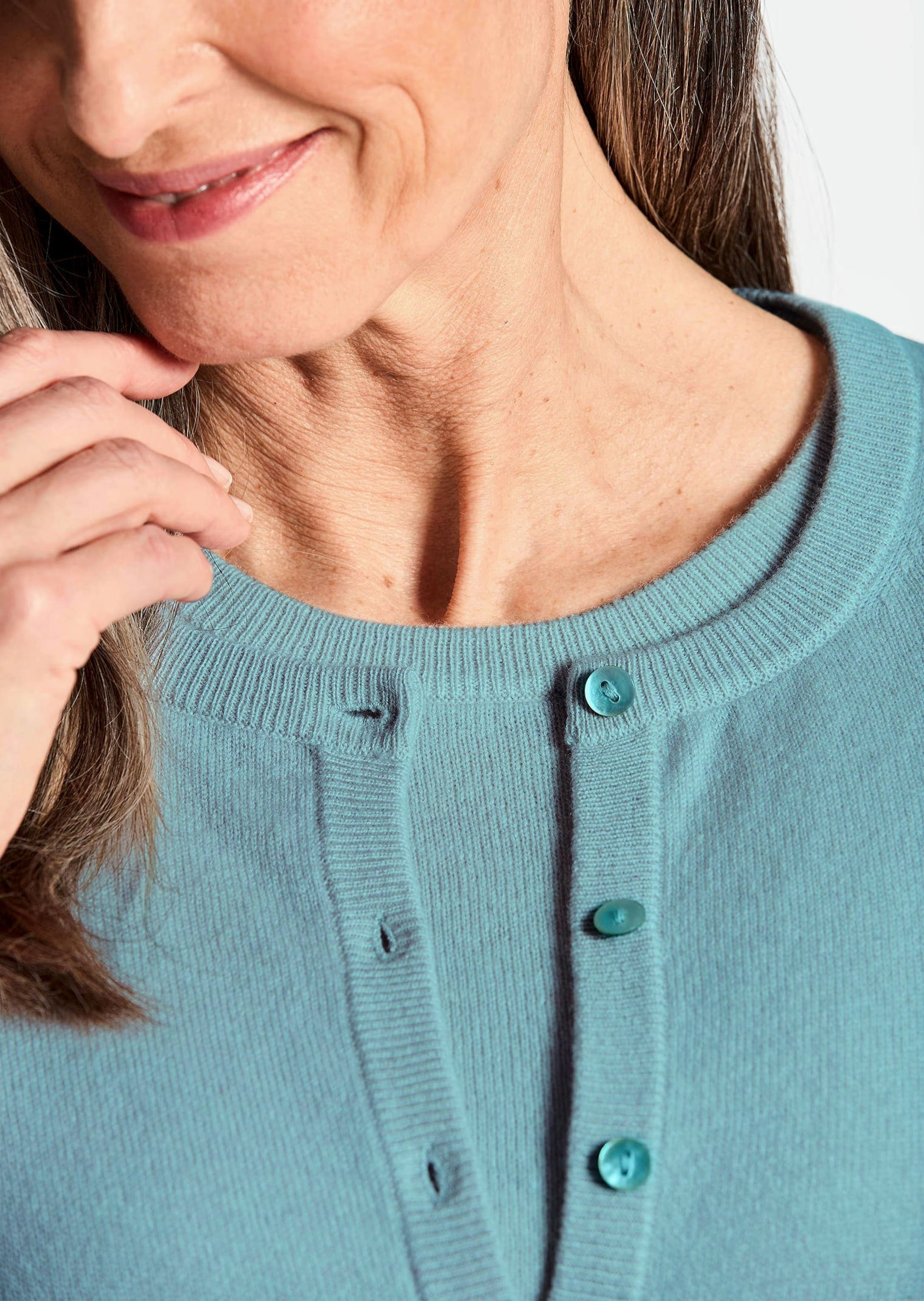 GOLDNER Strickjacke »Kaschmirstrickjacke mit Rundhalsausschnitt Kaschmirstrickjacke mit Rundhalsausschnitt«