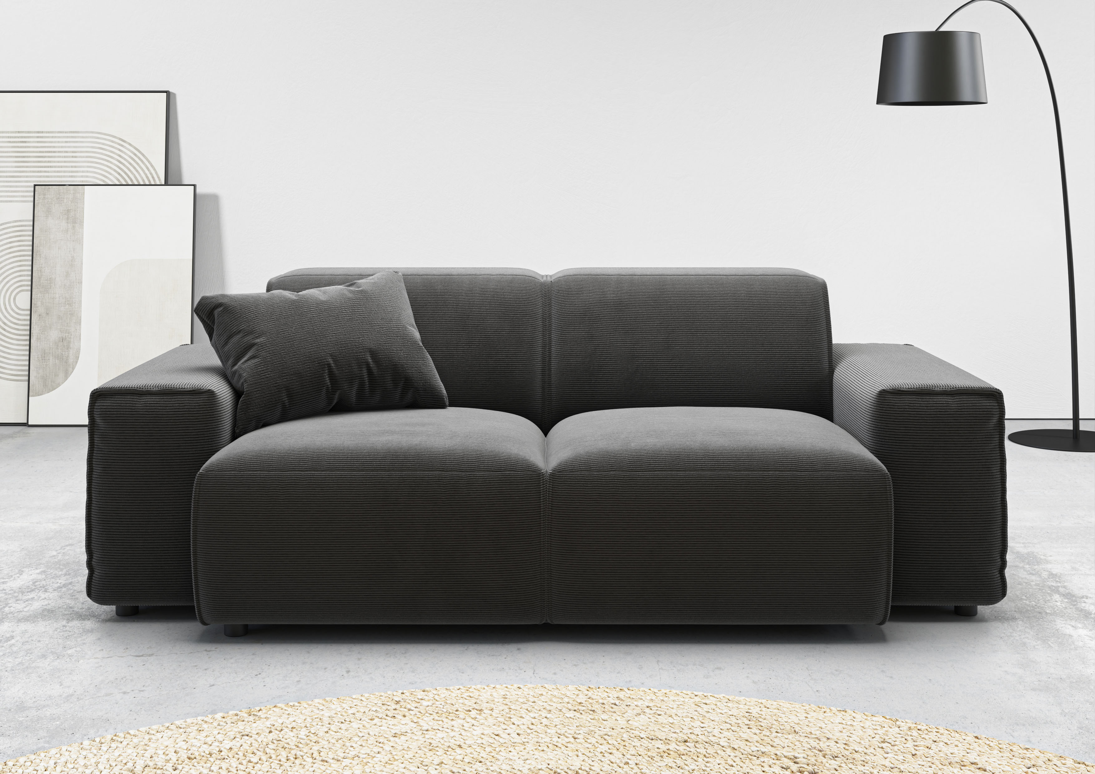 Home affaire 2-Sitzer "Glimminge auch in Breitcord + Feincord + Easy care-Bezug" besondere Kedernähte, Zierkissen