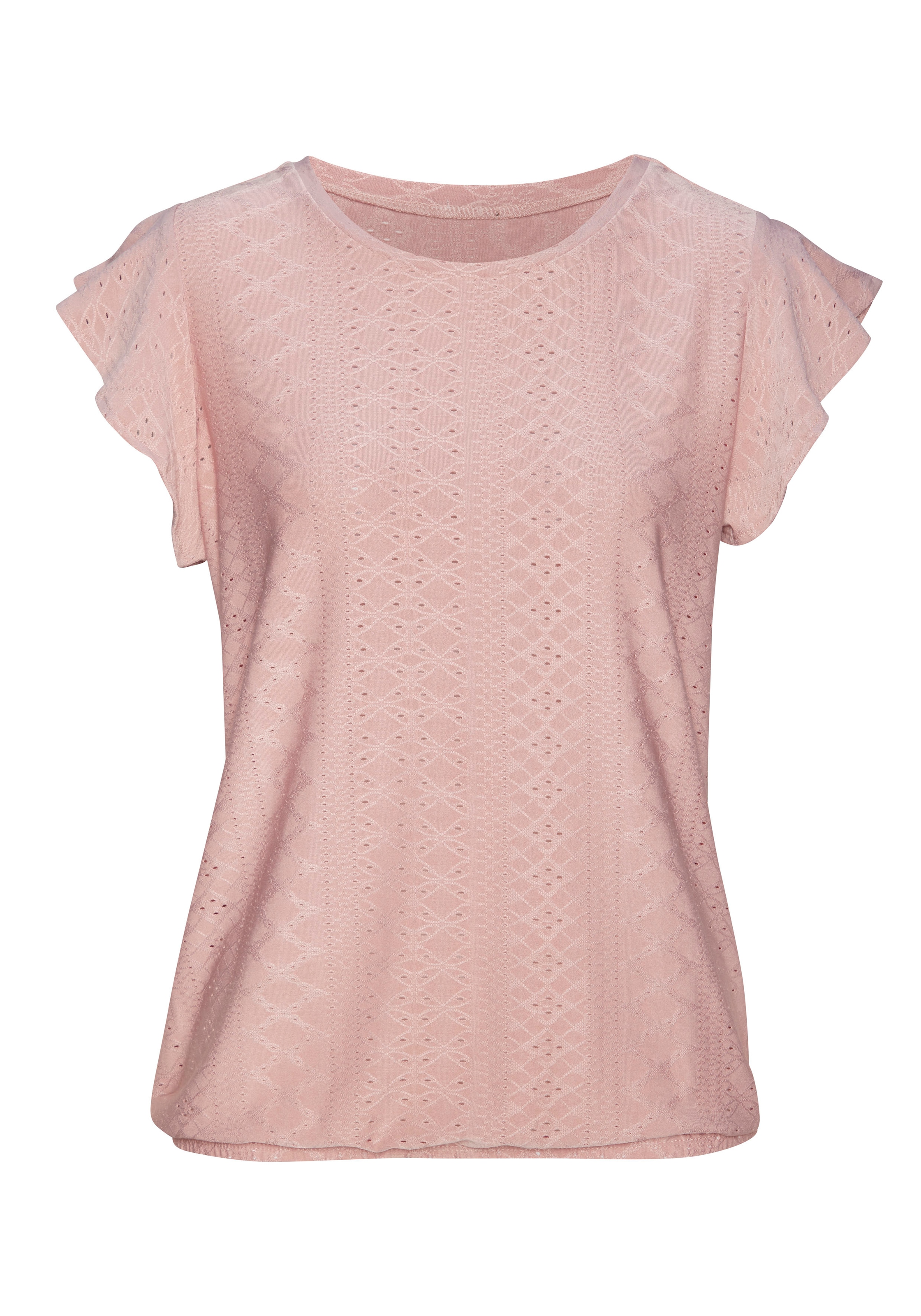 Vivance Kurzarmshirt »mit Lochstickerei«, (2er-Pack), aus pflegeleichter Qualität