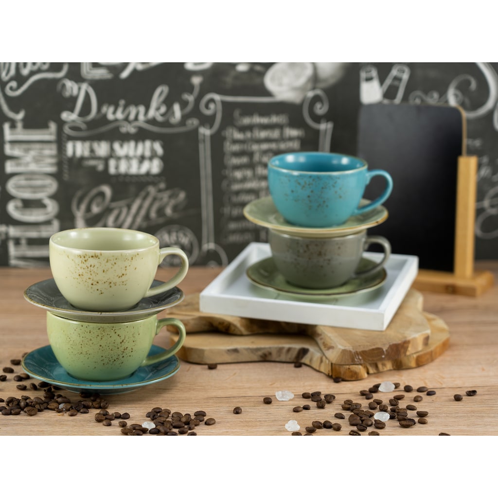 CreaTable Cappuccinotasse »Kaffeetasse NATURE COLLECTION«, (Set, 8 tlg.)