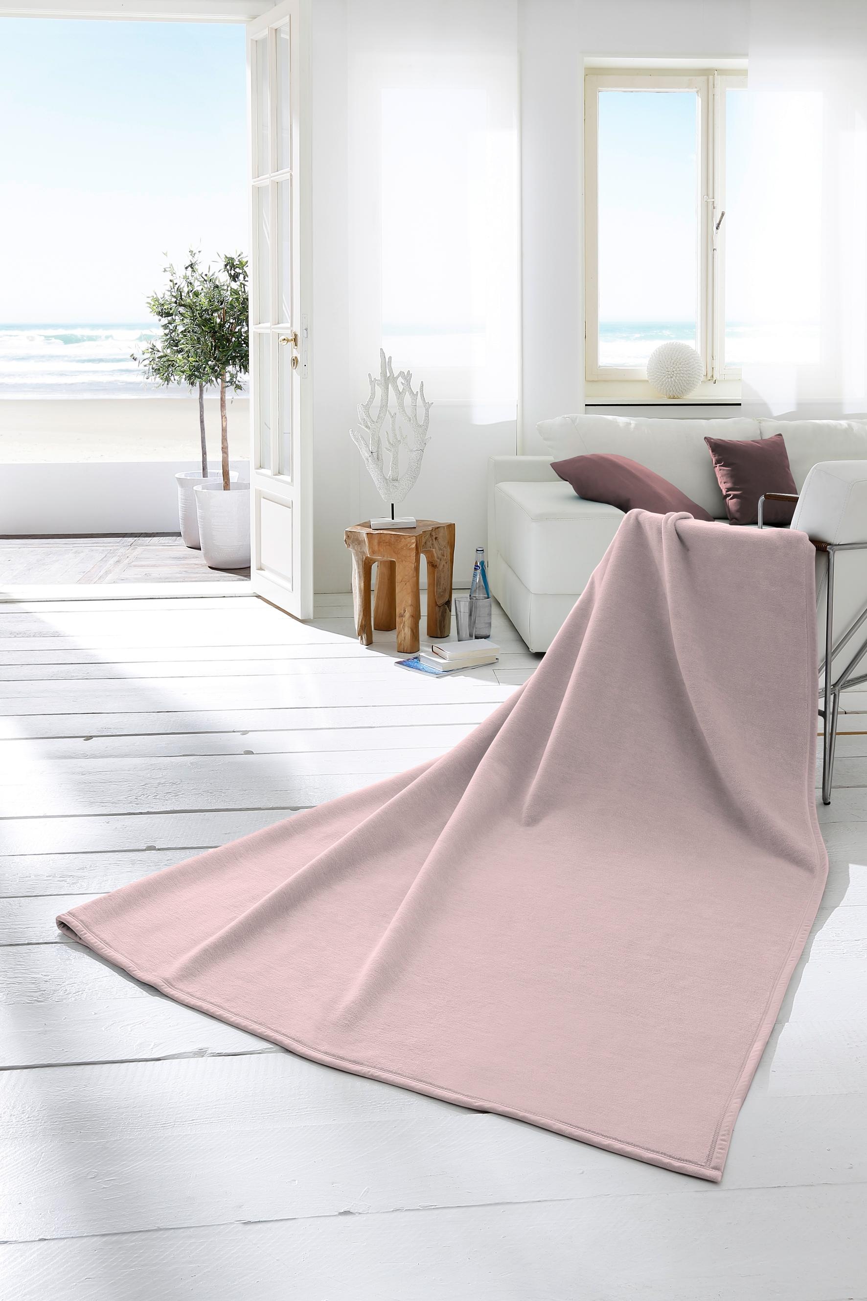 Biederlack Wohndecke »Wohndecke Cotton Home«, im Uni Design, Kuscheldecke