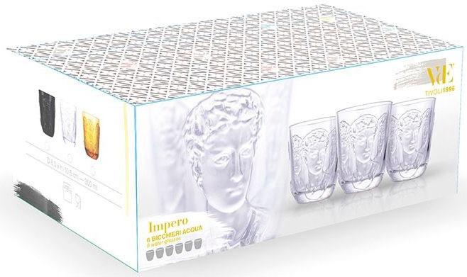 Villa d'Este Gläser-Set »Impero«, (Set, 6 tlg.), Wassergläser-Set, 6-teilig, Inhalt 300 ml