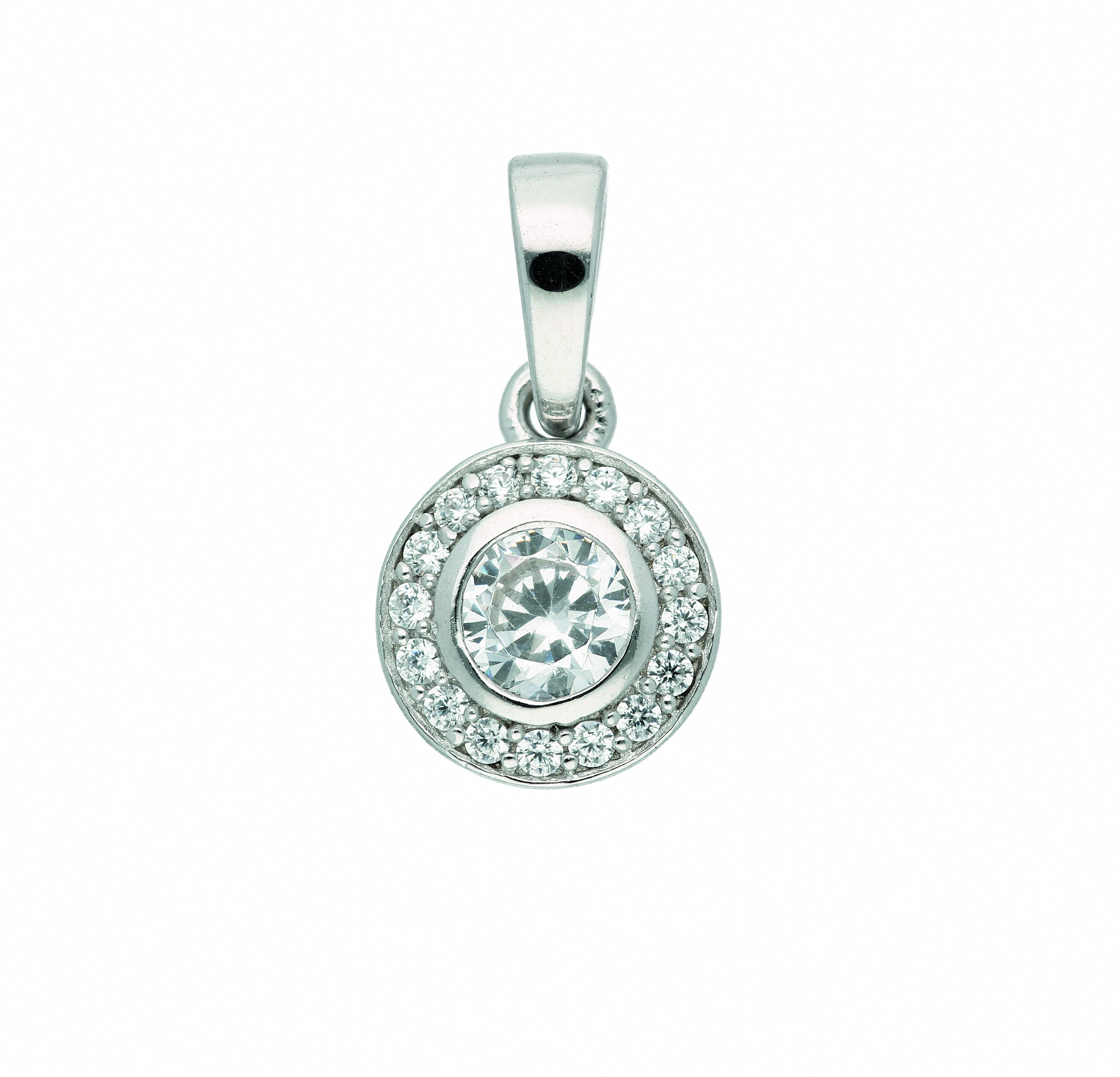 Adelia´s Kettenanhänger »925 Silber Anhänger Ø 7 4 mm« mit Zirkonia Silberschmuck für Damen
