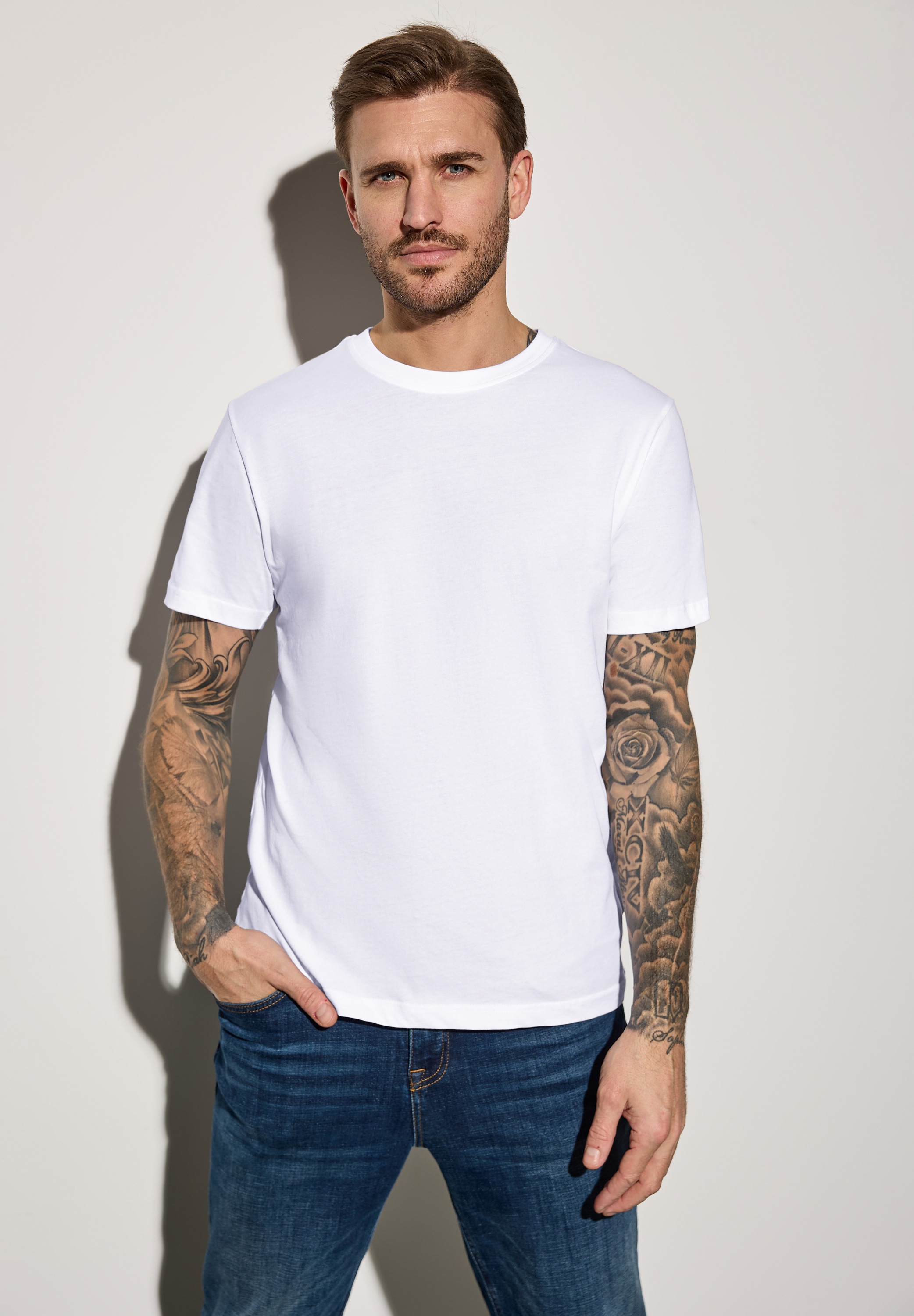 STREET ONE MEN T-Shirt, mit Rundhalsausschnitt