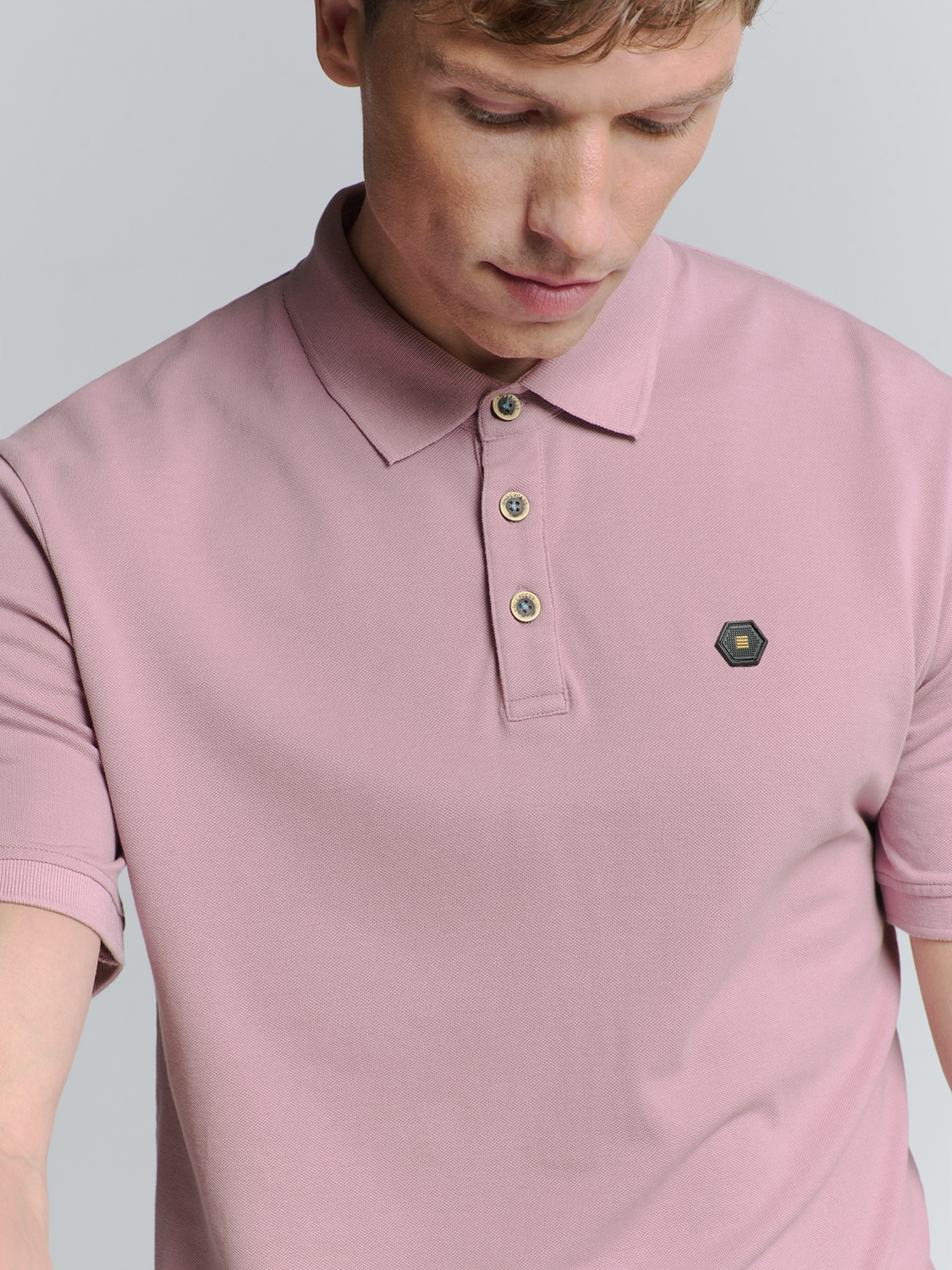 NO EXCESS Poloshirt »No Excess Poloshirt Polo Pique Garment Dyed«