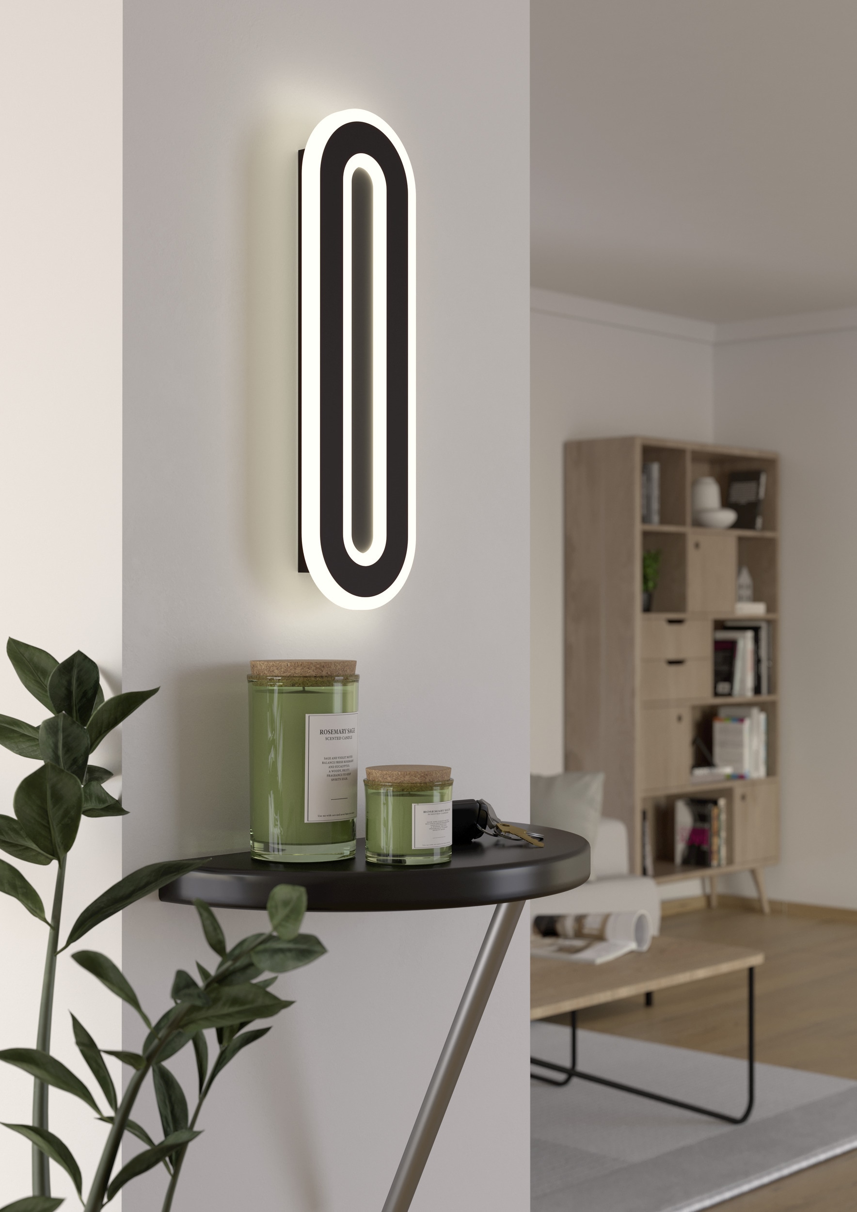 EGLO Wandleuchte »MACCHIONI Wandlampe - Stahl, Kunststoff - LED - 12W - IP20« LED-Modul 1 Stk. Neutralweiß Wandstrahler, Wandspot, Wohnzimmer, Flur, L40 x B12 x AL4,5 cm