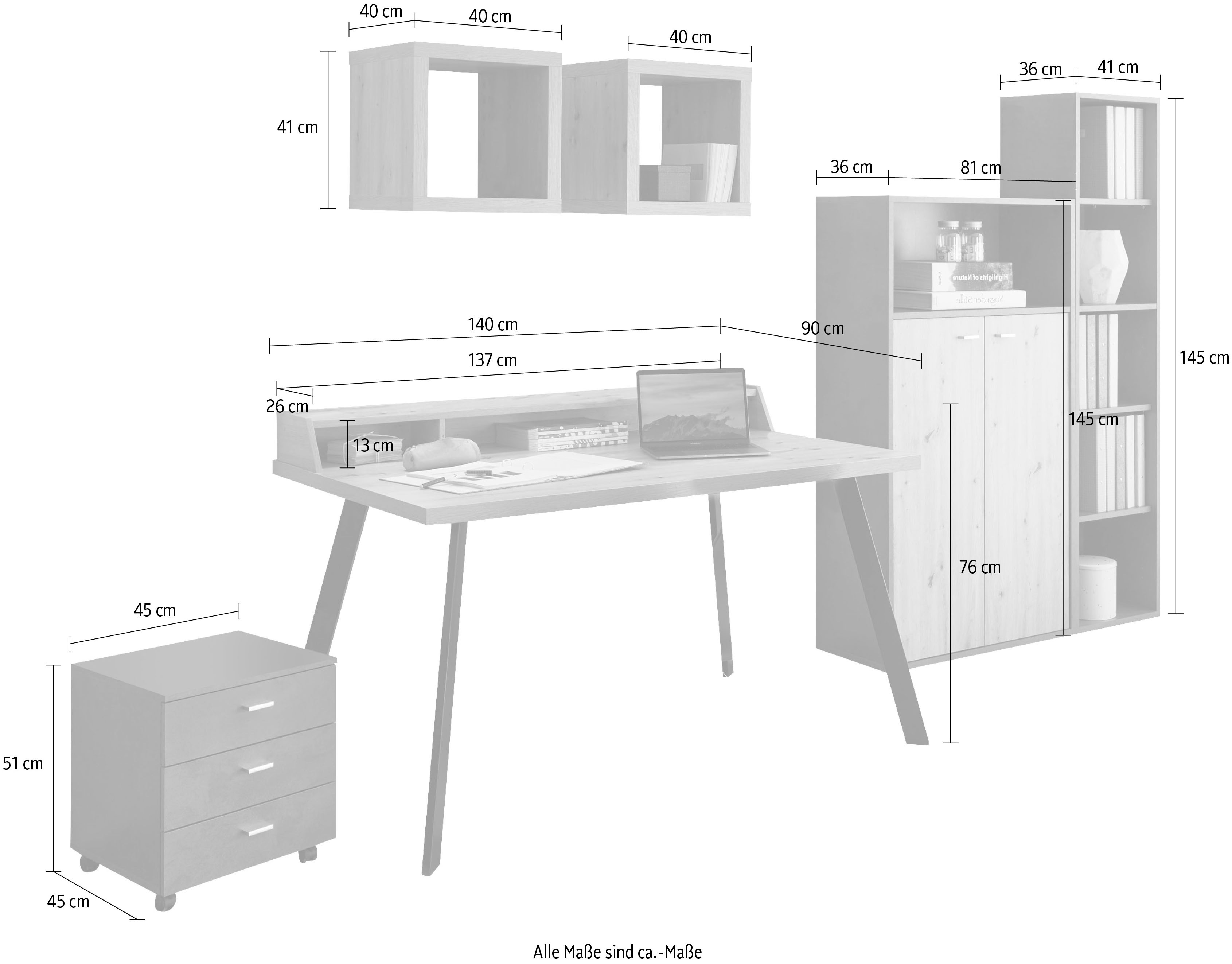 Thumbnail - Mäusbacher Büromöbel-Set "Big System Office", (7 tlg.)