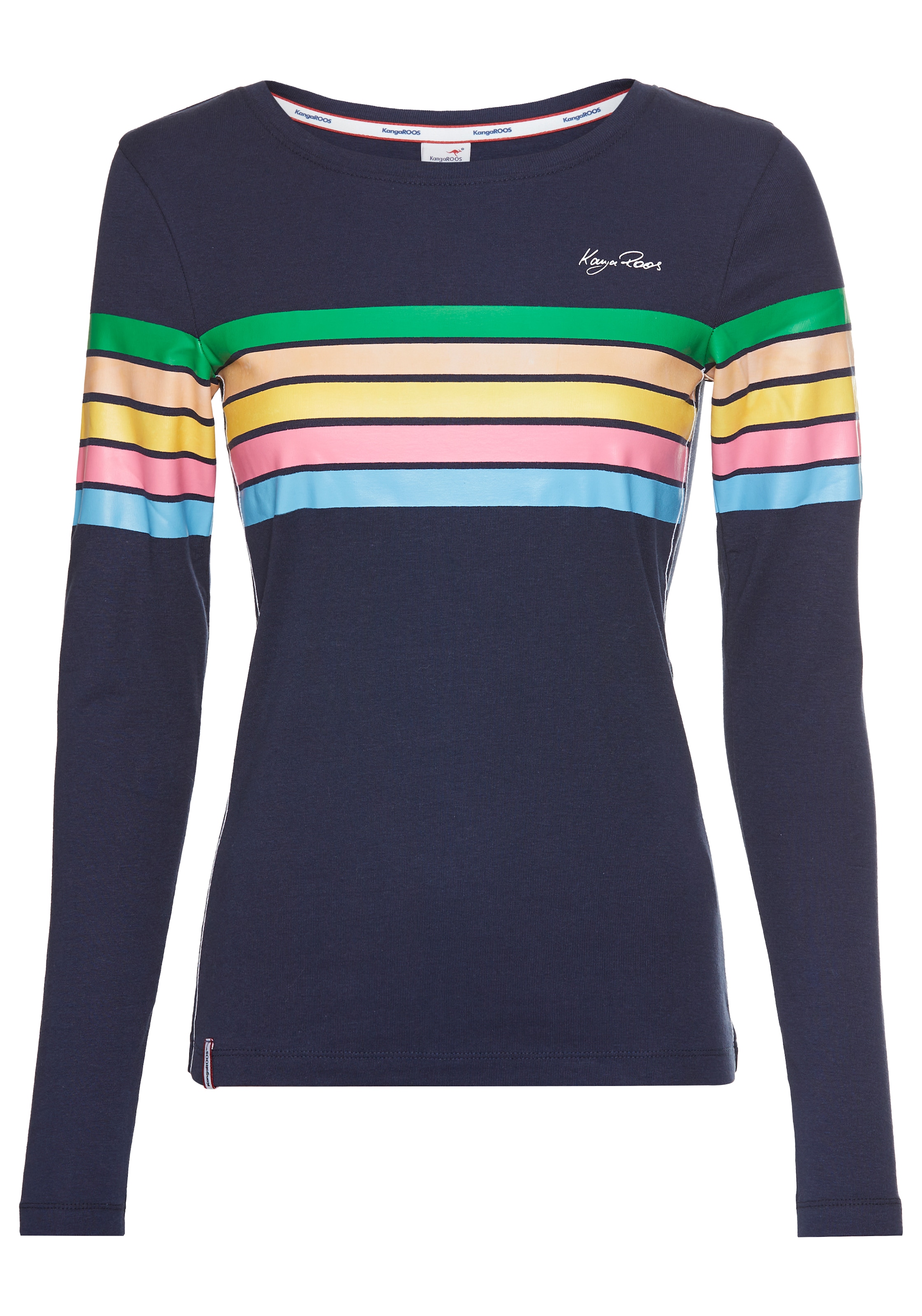 KangaROOS Langarmshirt, mit bunten Streifen