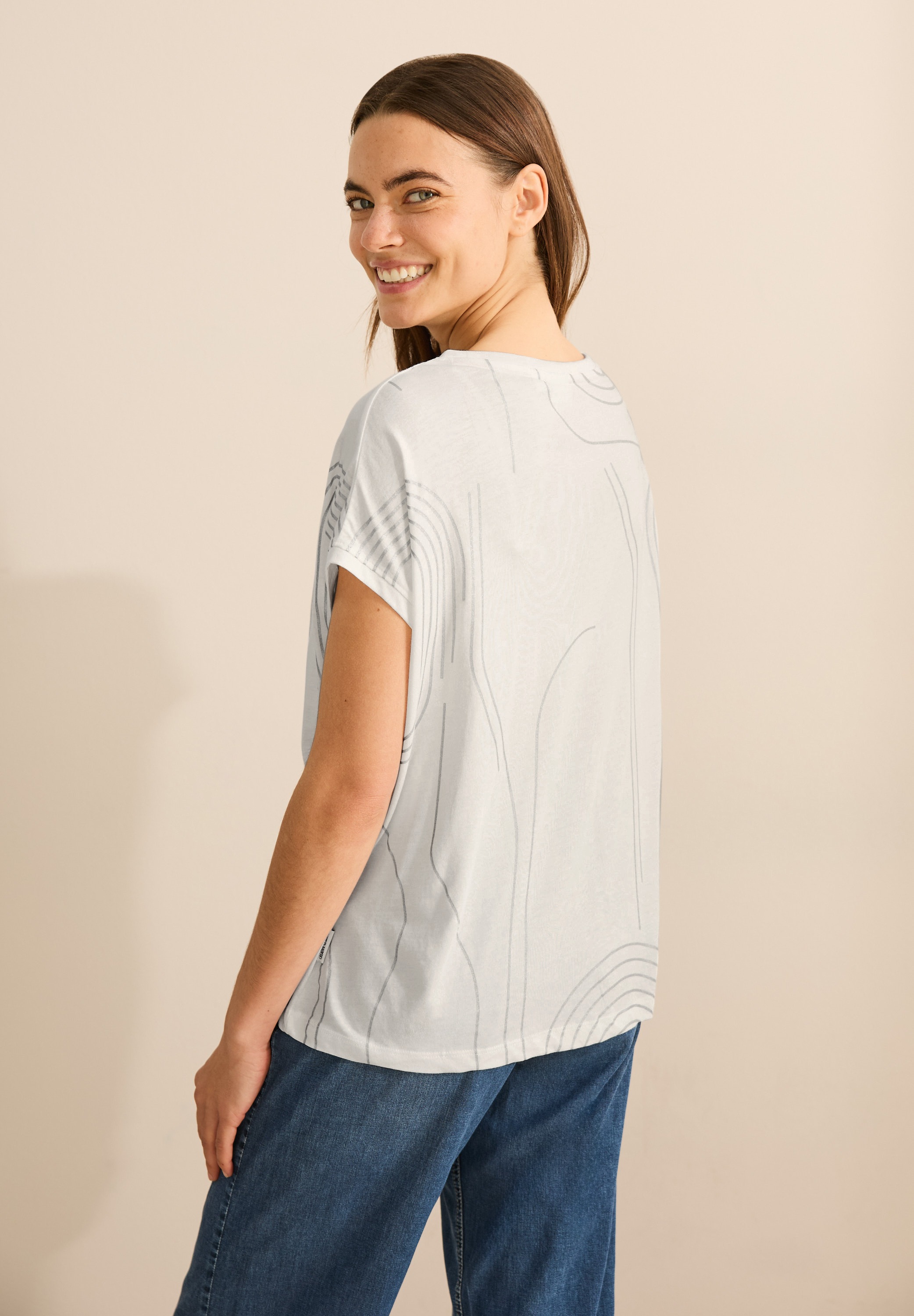 Cecil T-Shirt, mit U-Boot-Ausschnitt