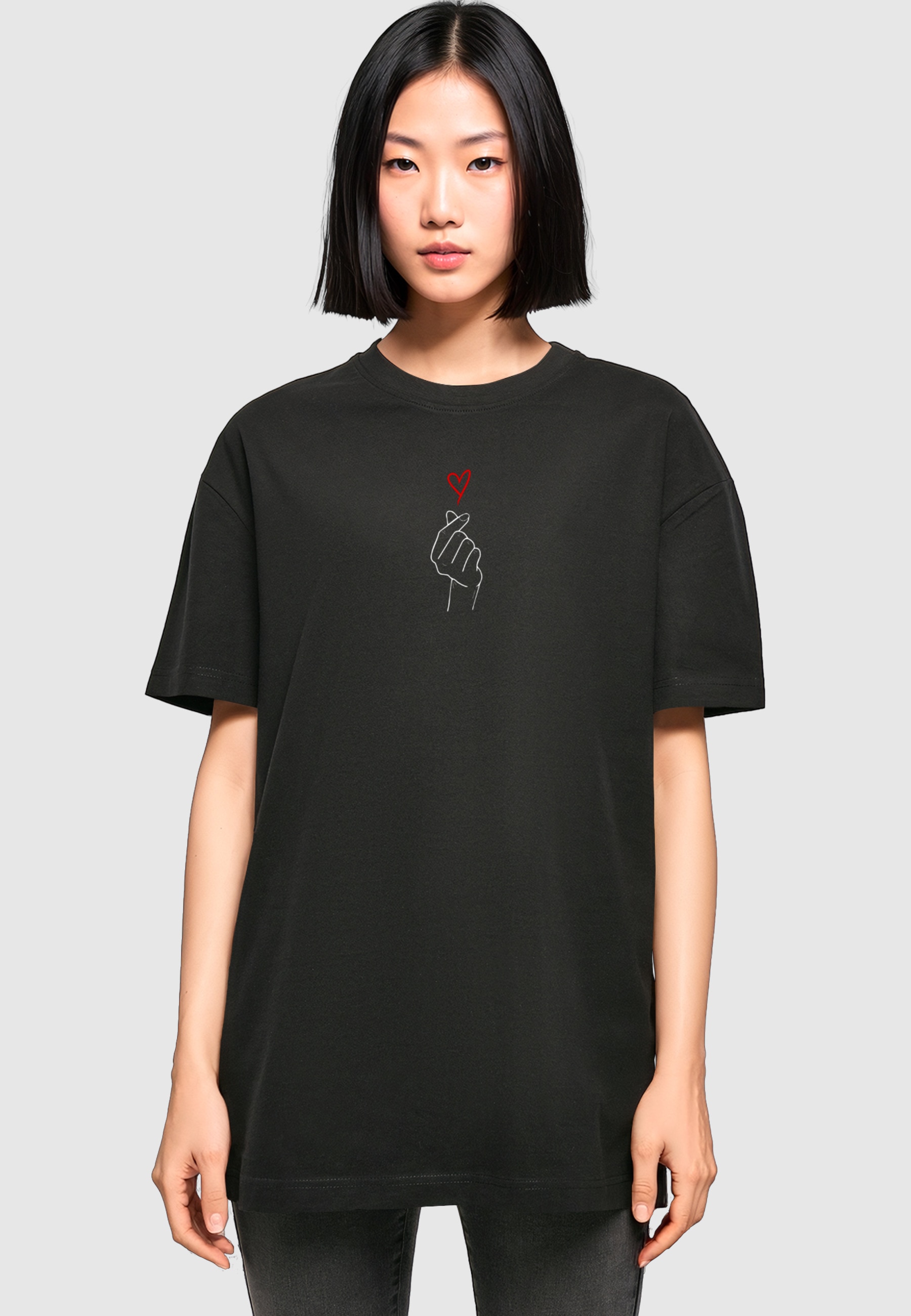 Merchcode T-Shirt »Merchcode Damen Ladies K Heart Oversized Boyfriend Tee« 1 Stk.