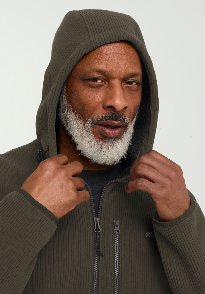 Jack Wolfskin Fleecejacke »LAKE RIDGE HOODED JKT M«, mit Kapuze