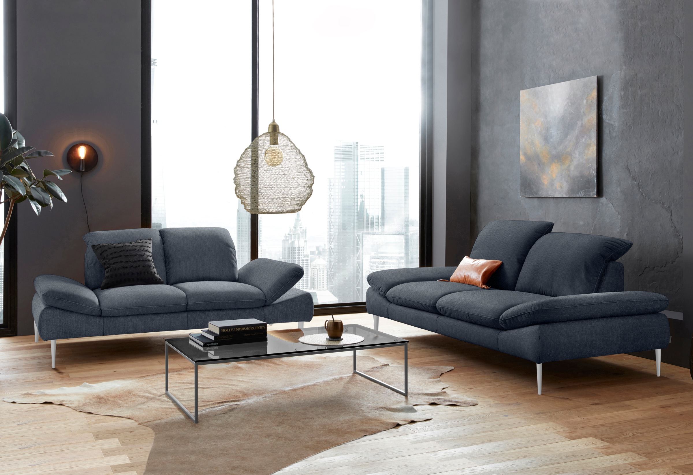 W.SCHILLIG 2-Sitzer »enjoy&MORE« mit Sitztiefenverstellung, Füße Chrom glänzend, Breite 202 cm