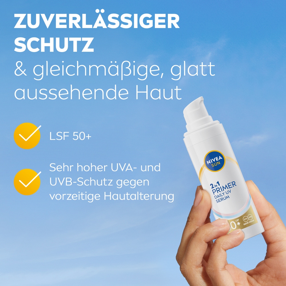 Nivea Sonnenschutzpflege »NIVEA SUN UV Gesicht 2in1 Primer Serum LSF 50+«