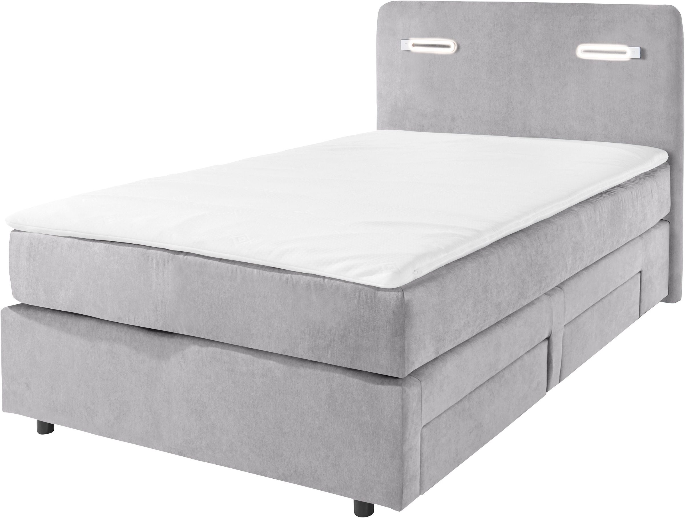 INOSIGN Boxbett »Luan«, Schubkästen, LED-Beleuchtung und Topper, in Breite 120 cm und 180 cm