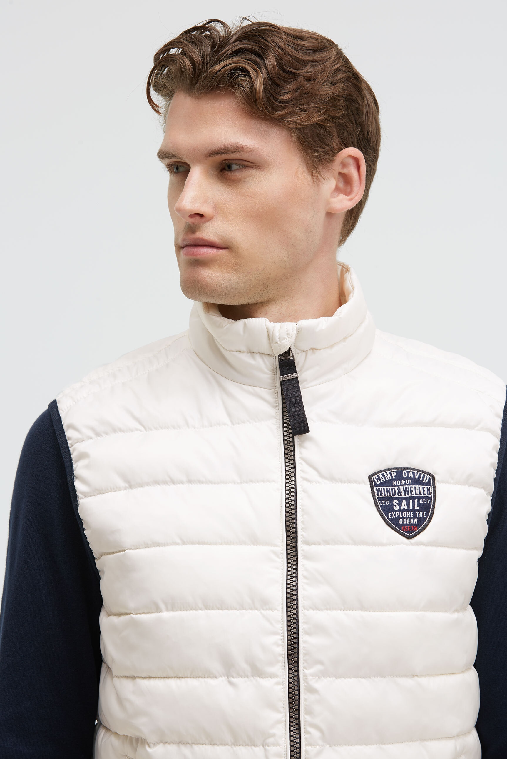 CAMP DAVID Steppweste mit elastischem Saumabschluss