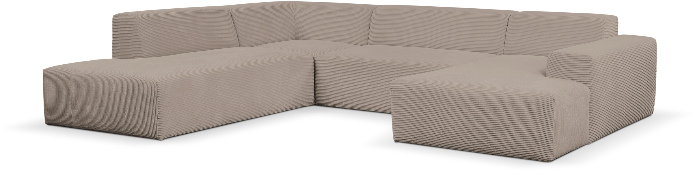 WERK2 Wohnlandschaft »Zeus U-Form«, Curvy Trend Wohnlandschaft mit urbaner Optik auch in weichem Cord