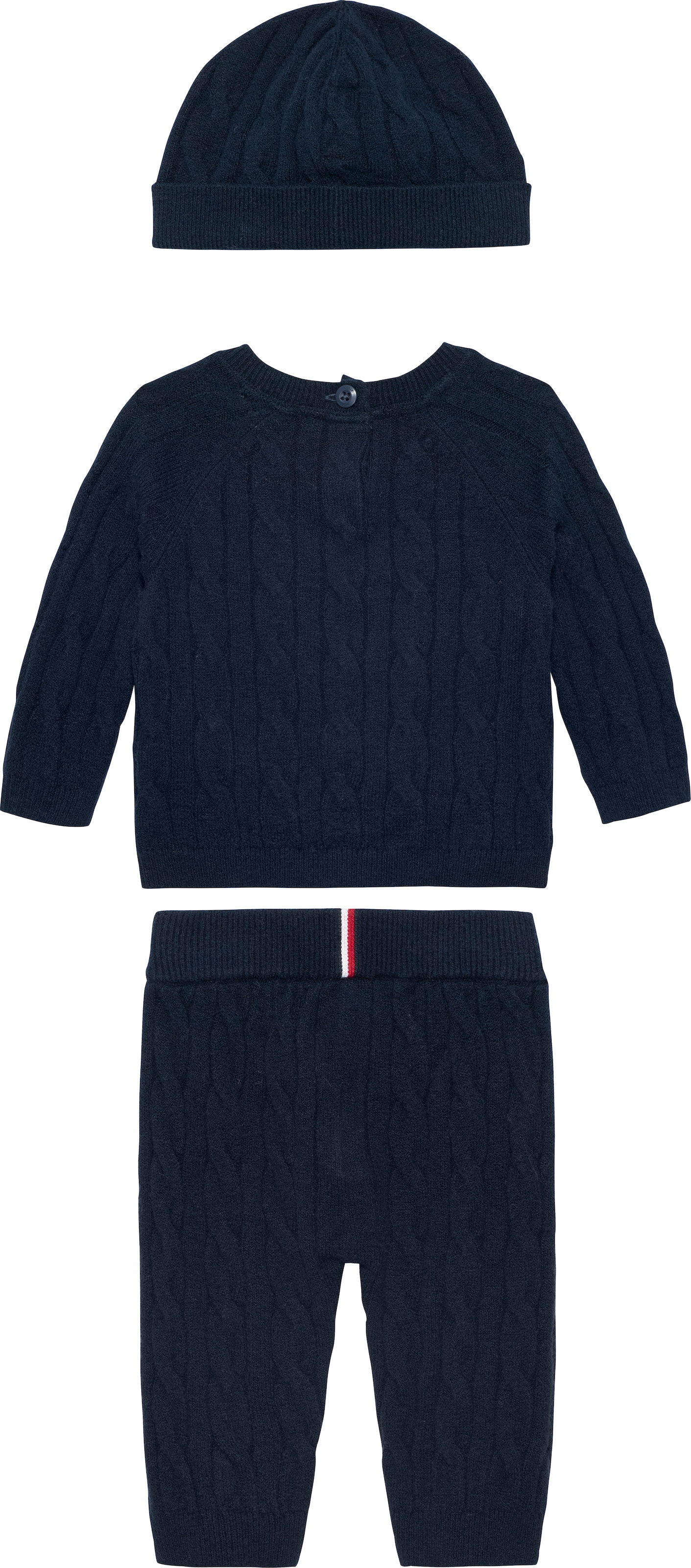 Tommy Hilfiger Langarmshirt & Hose »CABLE SWEATER BEANIE GIFTBOX« 3 Stk. tlg. für Babys