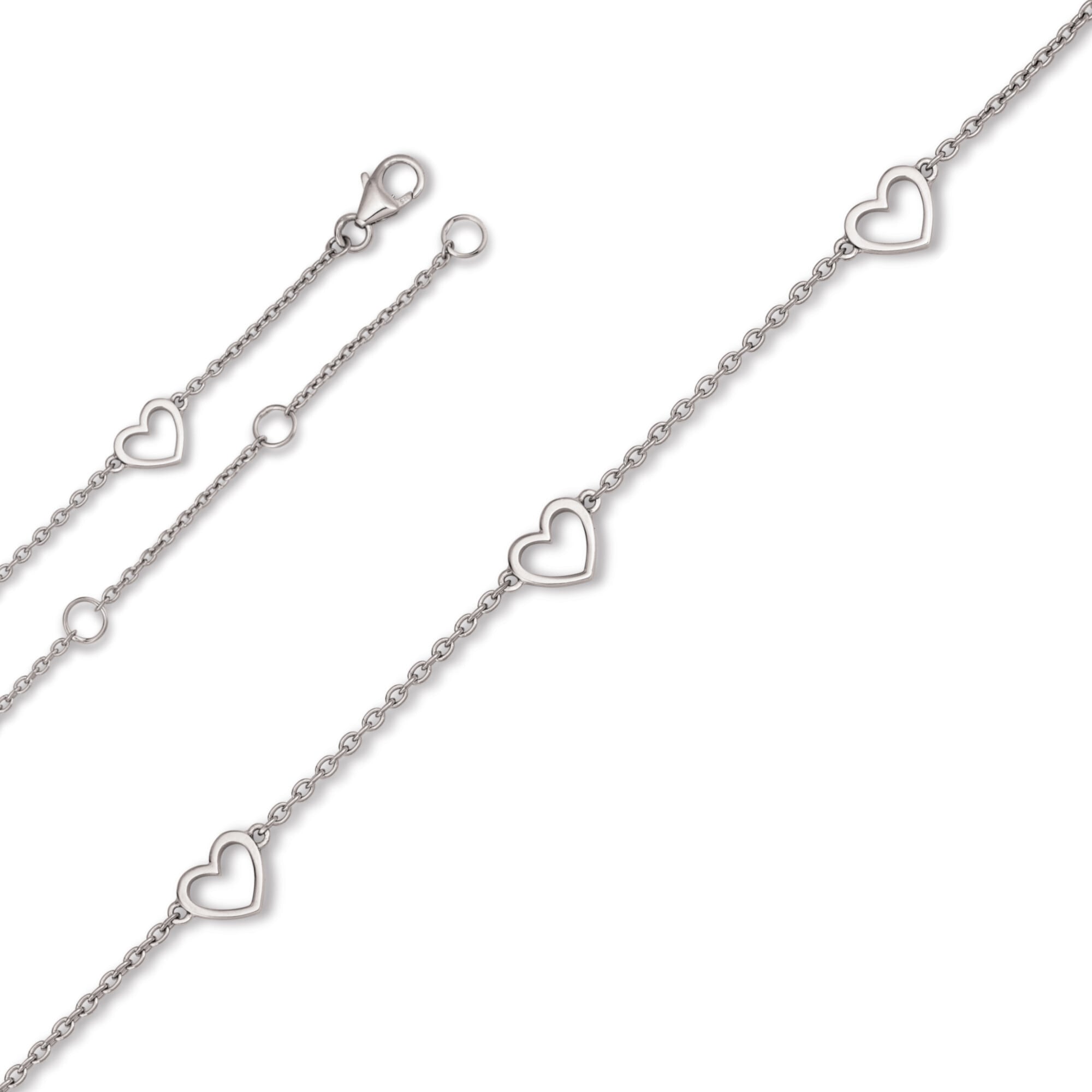 Silberarmband »Herz Armband aus 925 Silber 19 cm Ø«, Damen Silber Schmuck Herz