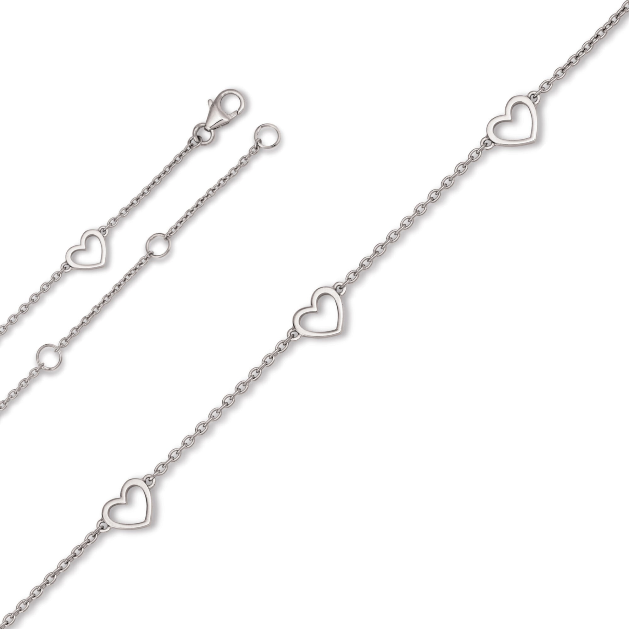 Silberarmband ONE ELEMENT "Herz Armband aus 925 Silber 19 cm", silber, Armbänder, Damen, 19, Silber 925 (Sterlingsilber), Silberarmband, Liebevoll gearbeitet – ein schönes Geschenk für besondere Momente