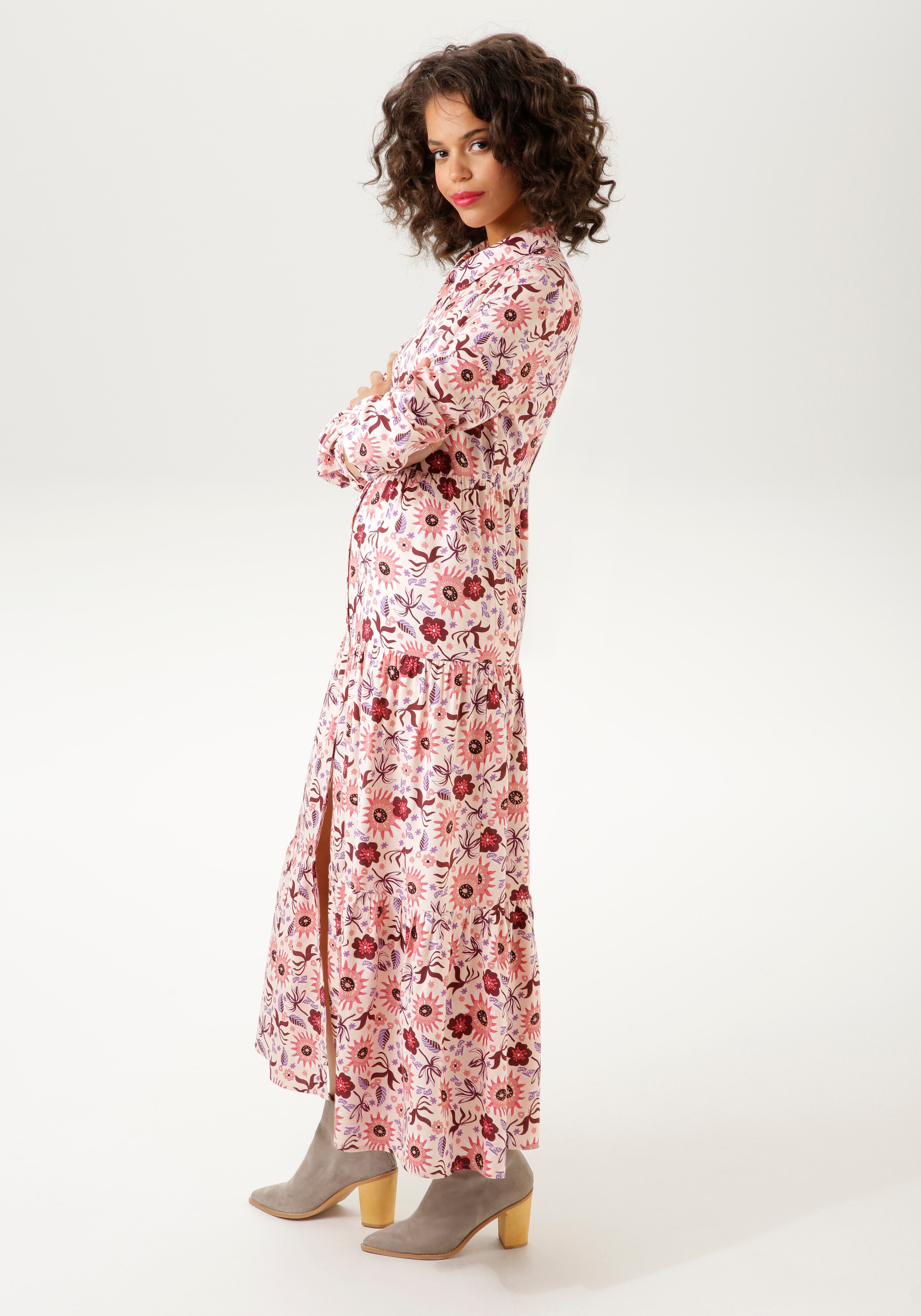 Blumendruck online Maxikleid, NEUE | kaufen BAUR KOLLEKTION Aniston CASUAL phantasievollem mit -