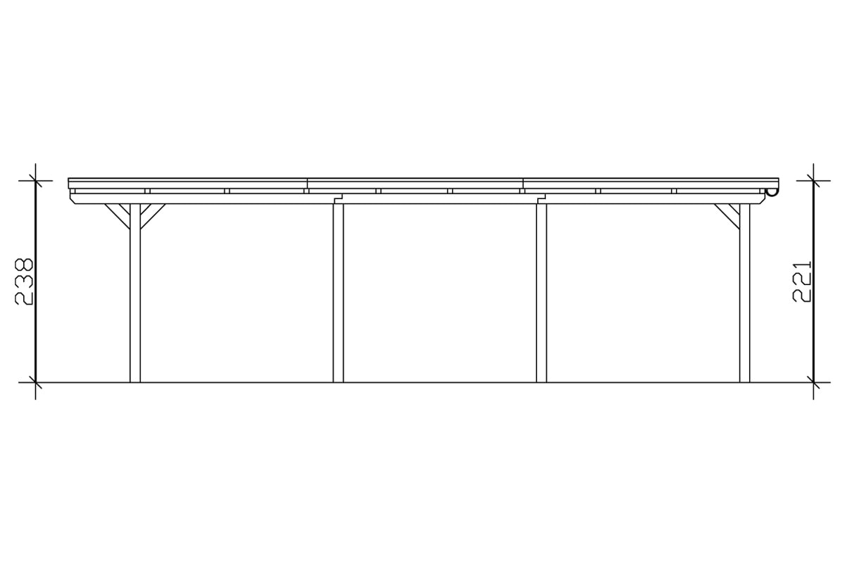 Skanholz Einzelcarport »Emsland«, Leimholz-Nordisches Fichtenholz, 291 cm, hellbraun