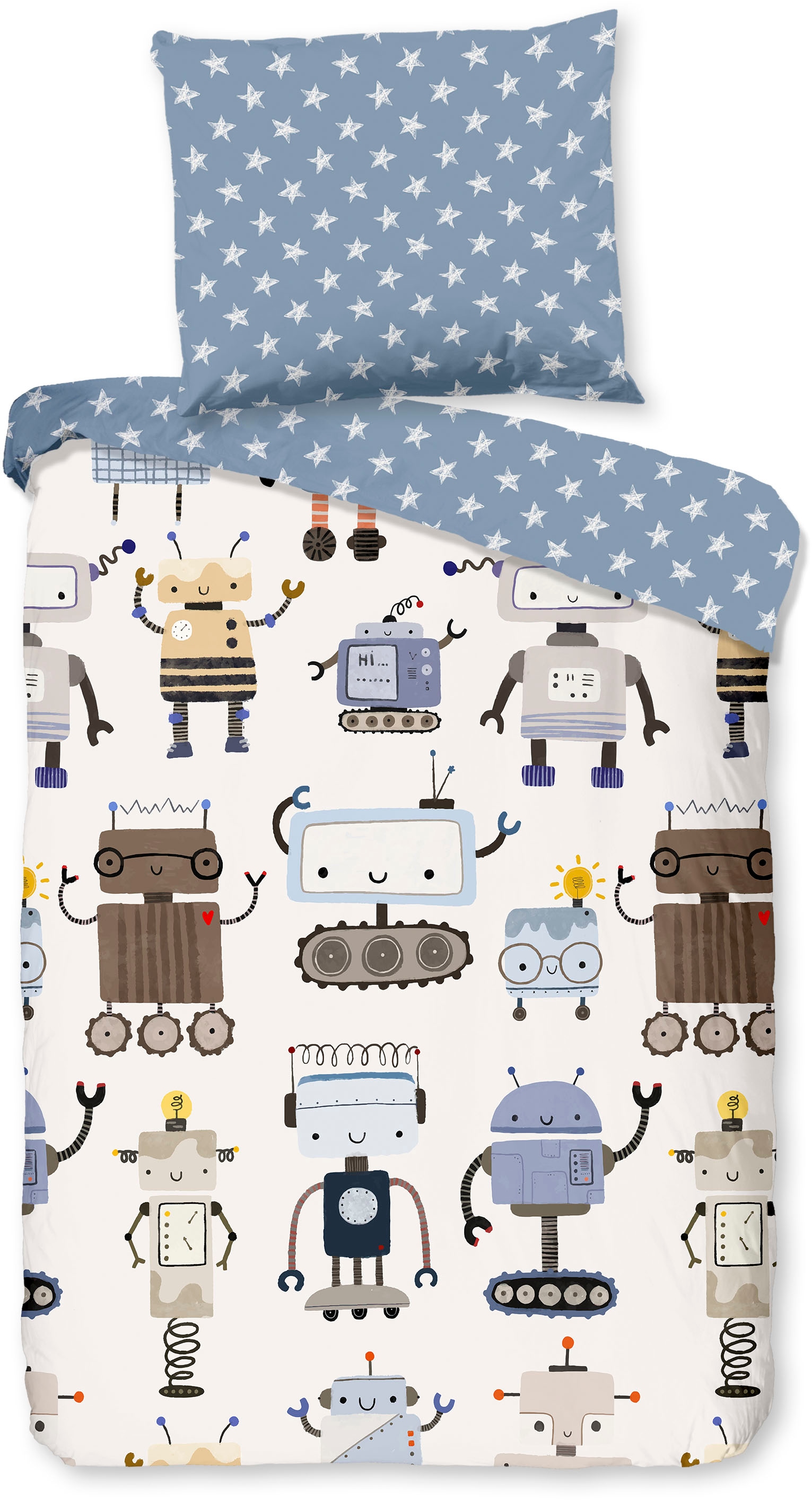 good morning Babybettwäsche "Robo" 2 Stk. Baumwolle, Reißverschluss, Wendeo günstig online kaufen