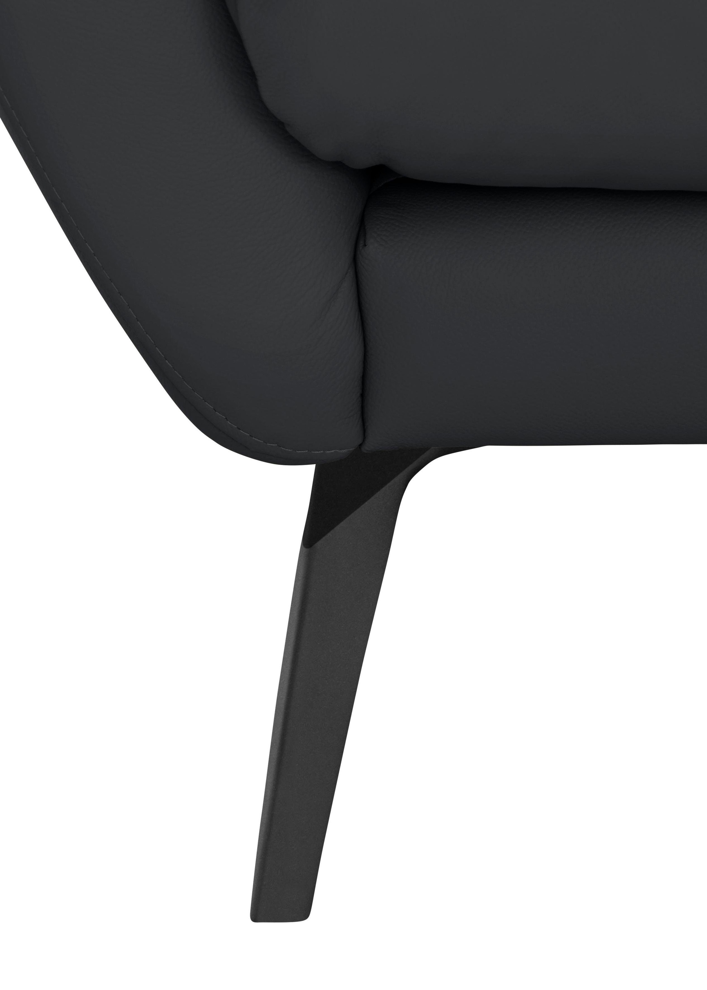 W.SCHILLIG Big-Sofa »softy«, mit dekorativer Heftung im Sitz, Füße schwarz pulverbeschichtet