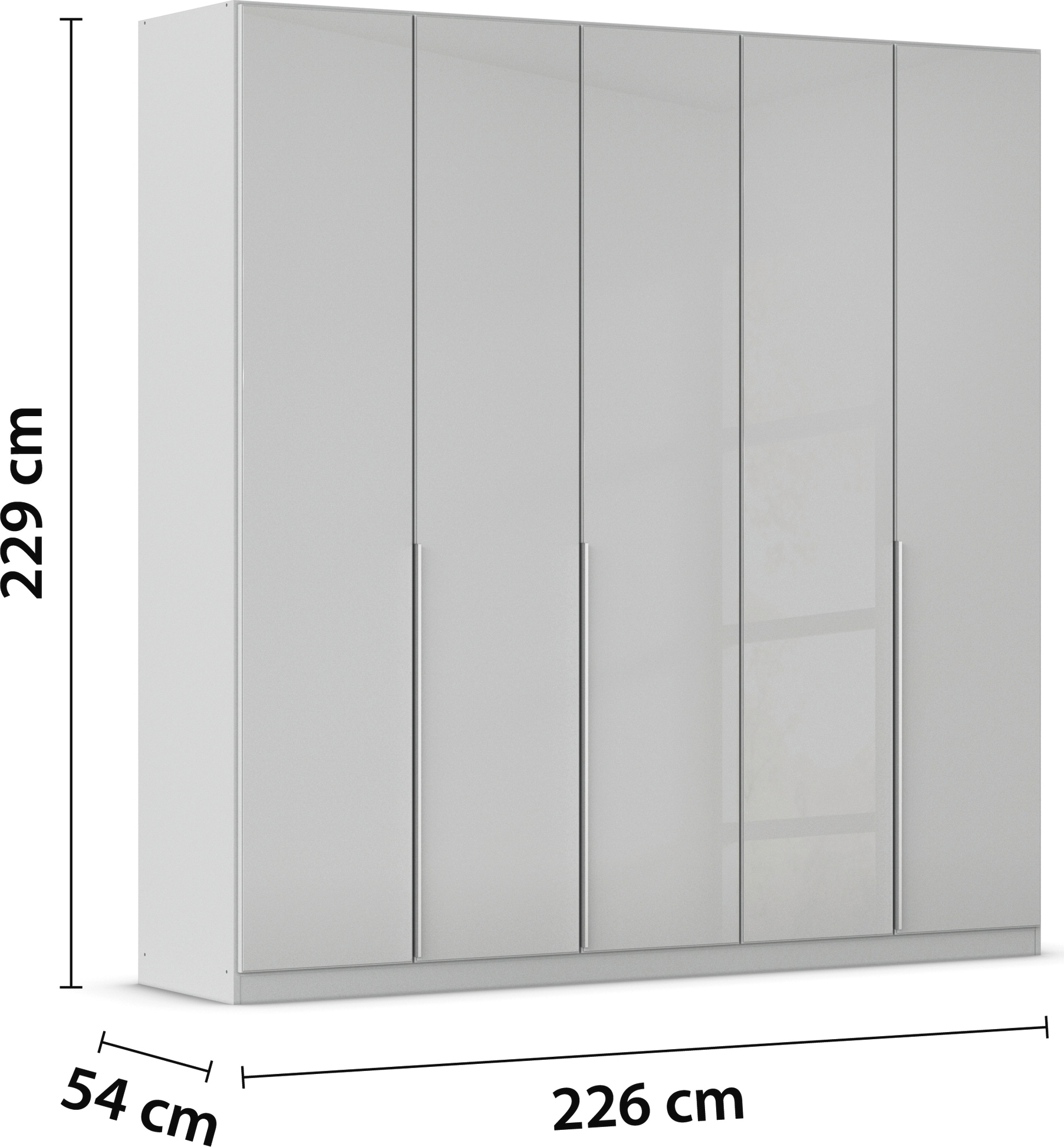 rauch Drehtürenschrank »Kleiderschrank Kleiderschränke Schrank Garderobe AGORDO mit Glasfront«, (in zwei Griff-Farben), durchdachte Innenausstattung, in 6 Breiten und 2 Höhen MADE IN GERMANY