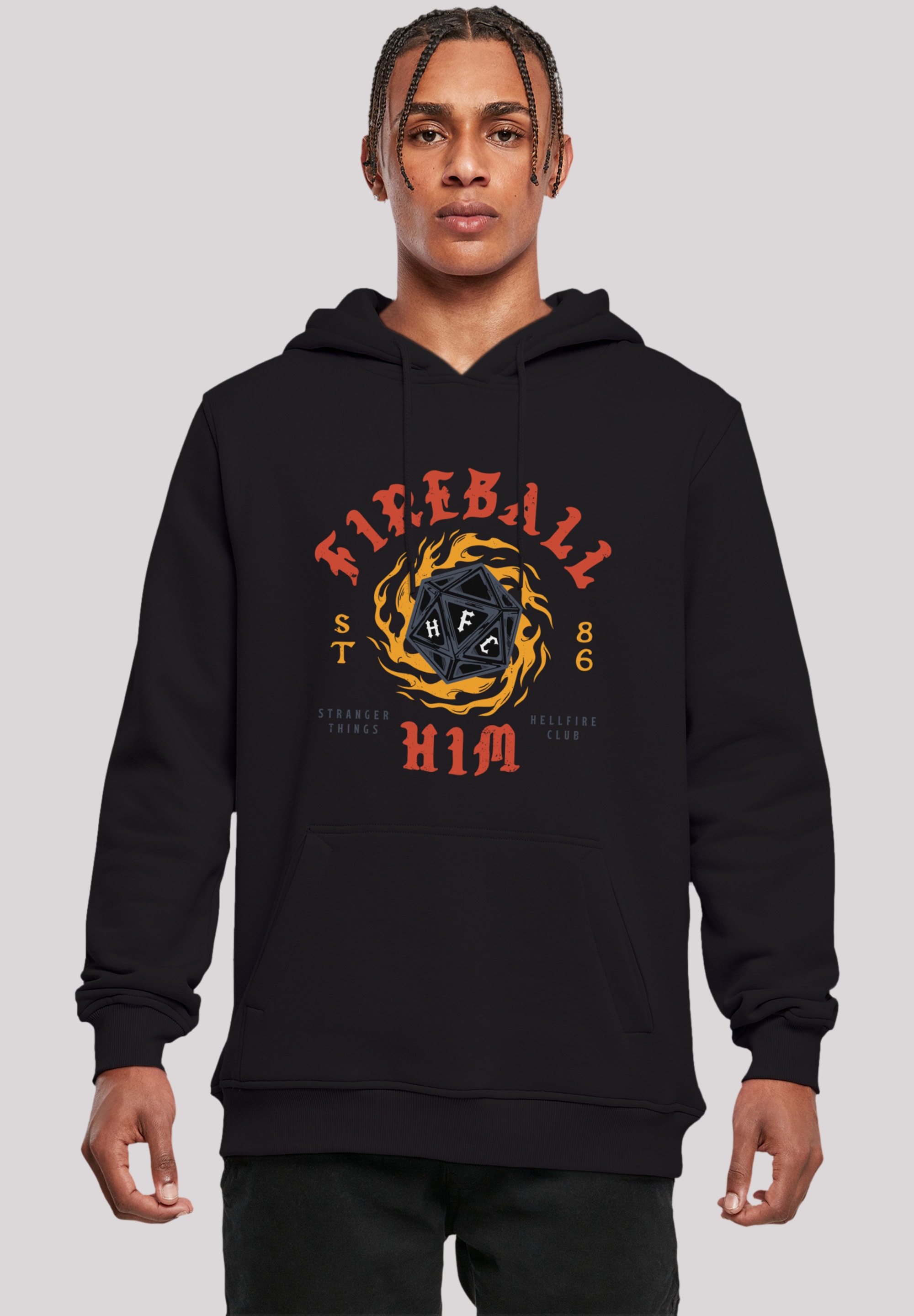 F4NT4STIC Kapuzenpullover "Stranger Things Fireball Dice 86 Netflix TV Series", Premium Qualität