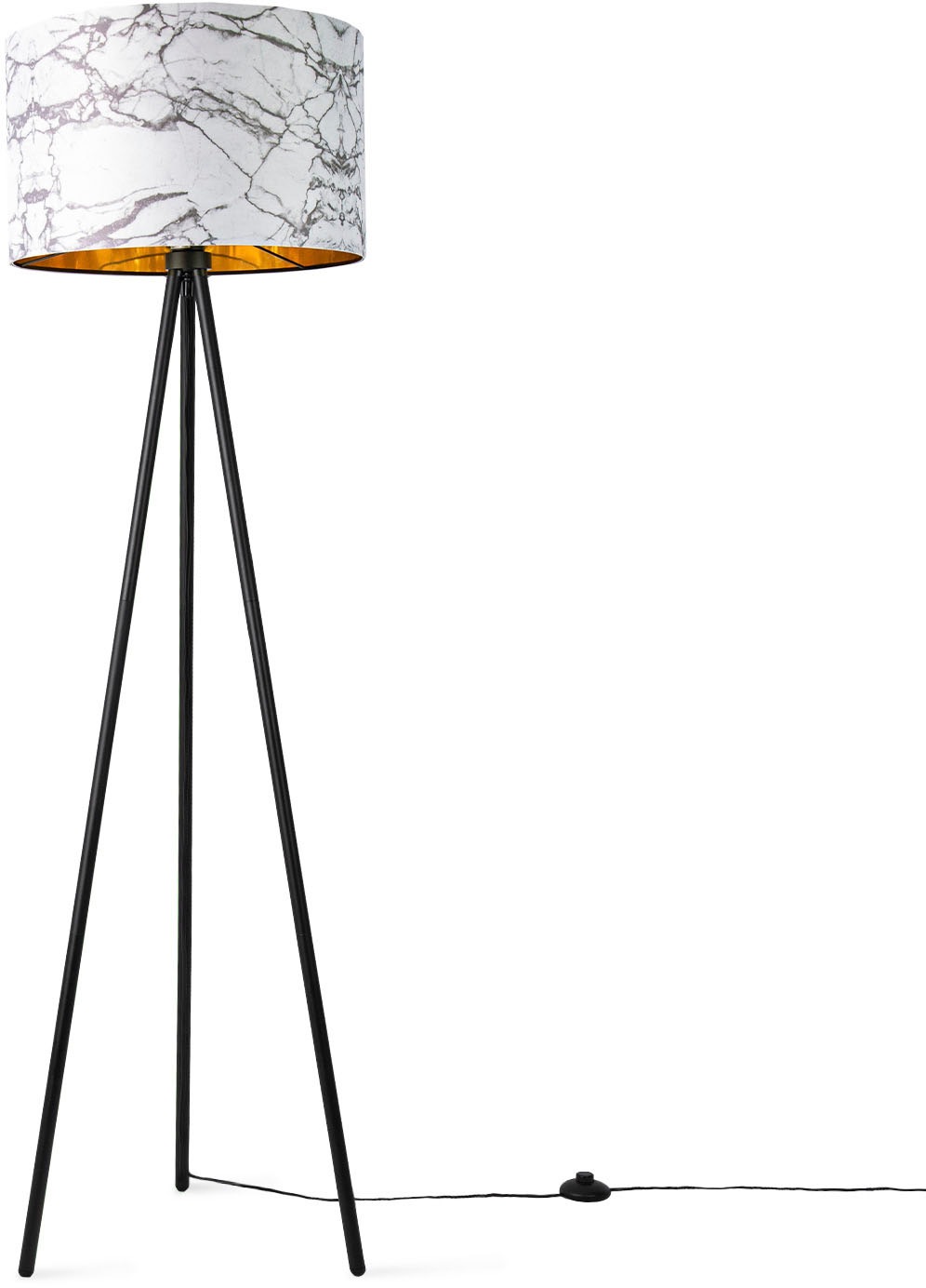 Stehlampe »Trina Kraft«, Standleuchte Schlafzimmer E27 Marmor Stein Design Grau Weiß