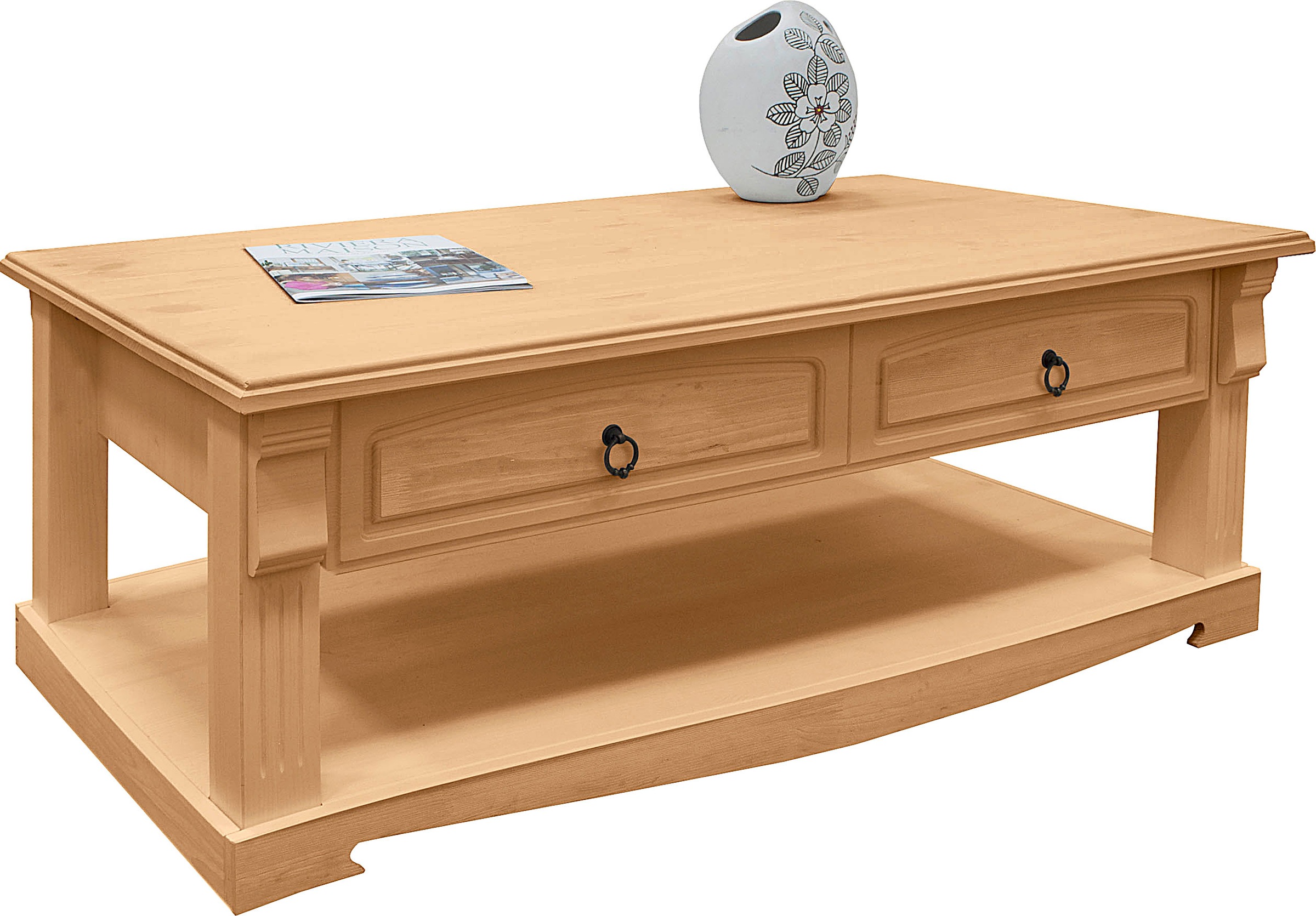 Home affaire Couchtisch "Anna", mit 2 Schubladen aus massiver Kiefer, FSC günstig online kaufen